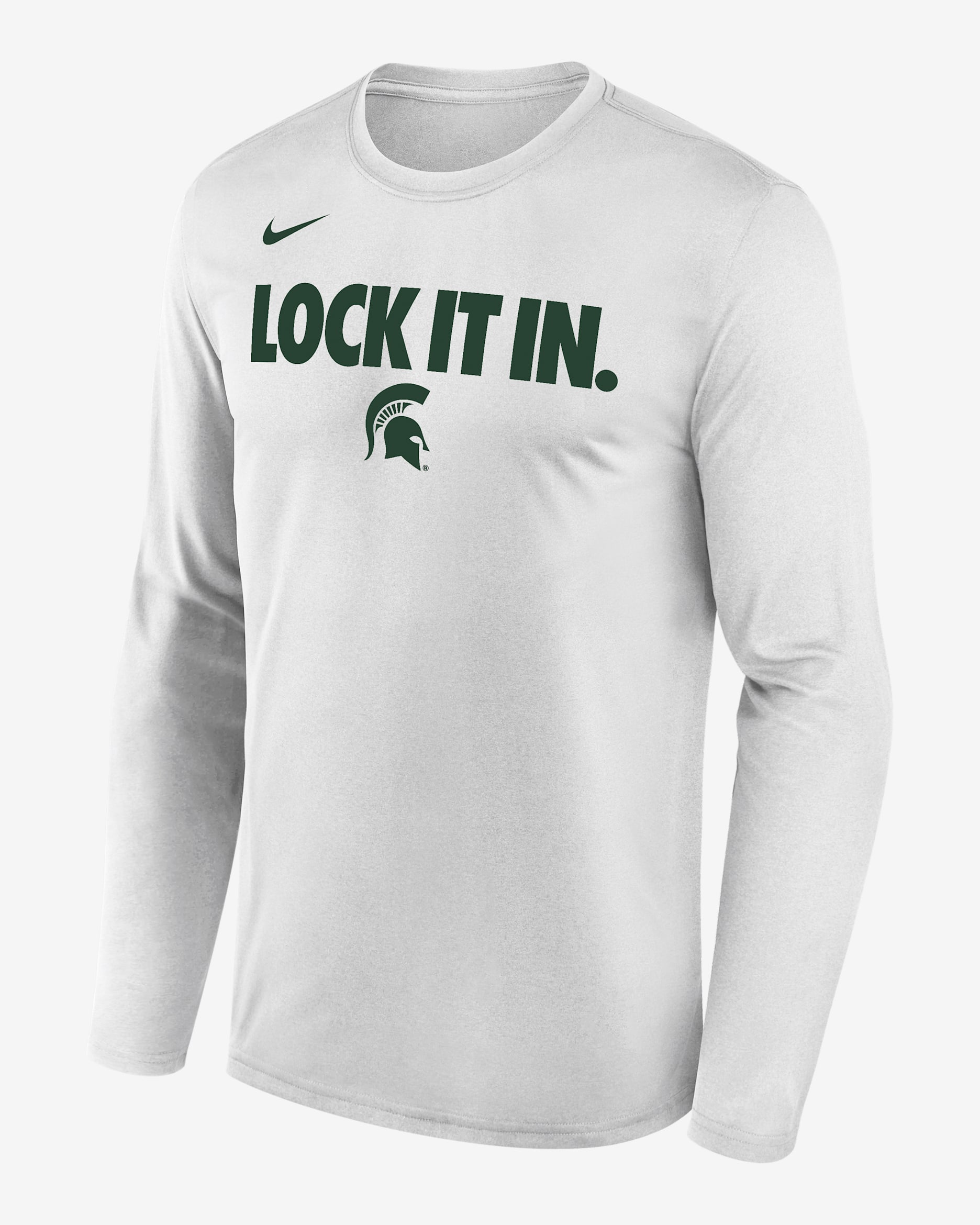 Michigan State 2026 On-Court Bench Men's Nike Dri-FIT College Long-Sleeve T-Shirt - White