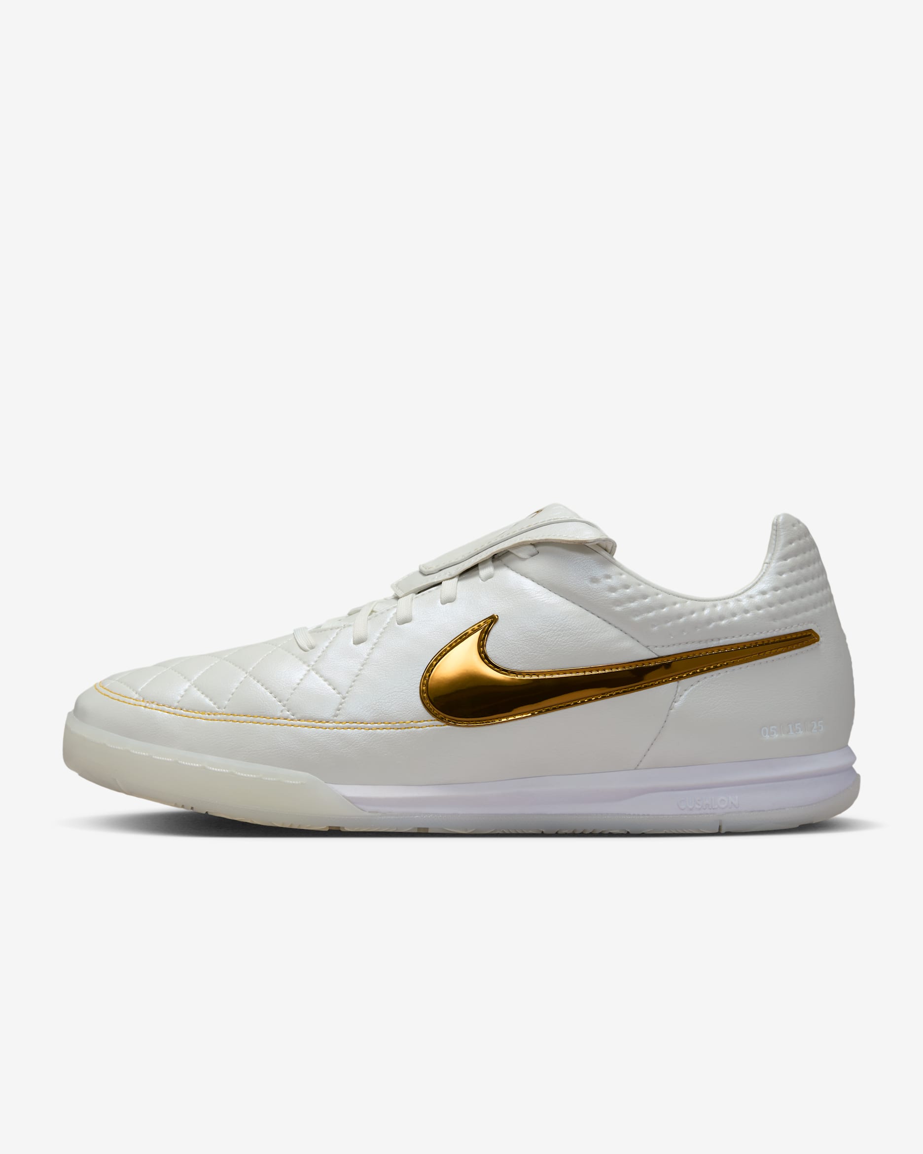 Nike Tiempo Legend SE Low Top-Fußballschuh für Hallen- und Hartplätze - Metallic Summit White/Metallic Gold Coin