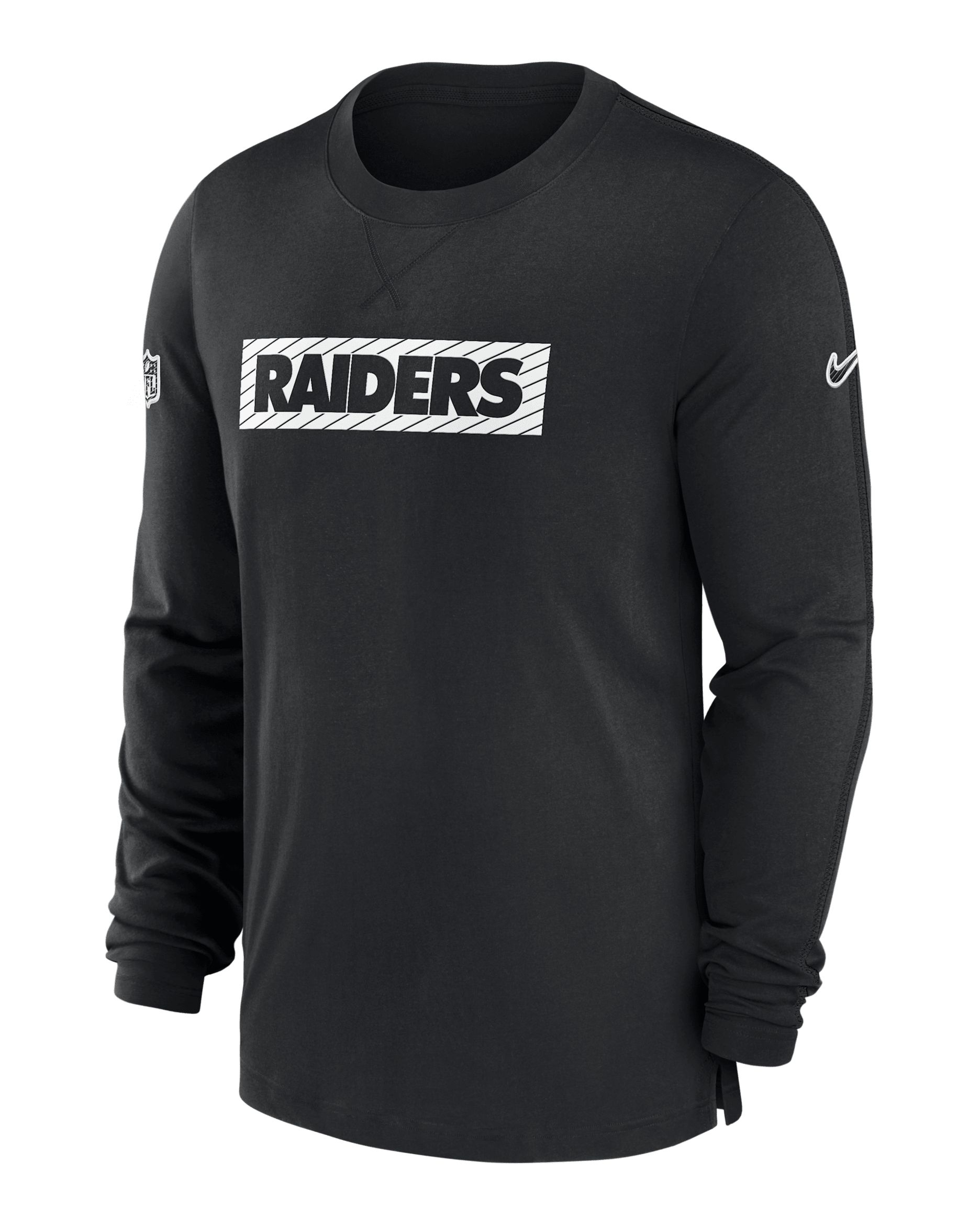 Las Vegas Raiders Sideline Player Team Issue Men’s Nike Dri-FIT Long-Sleeve Top - Black