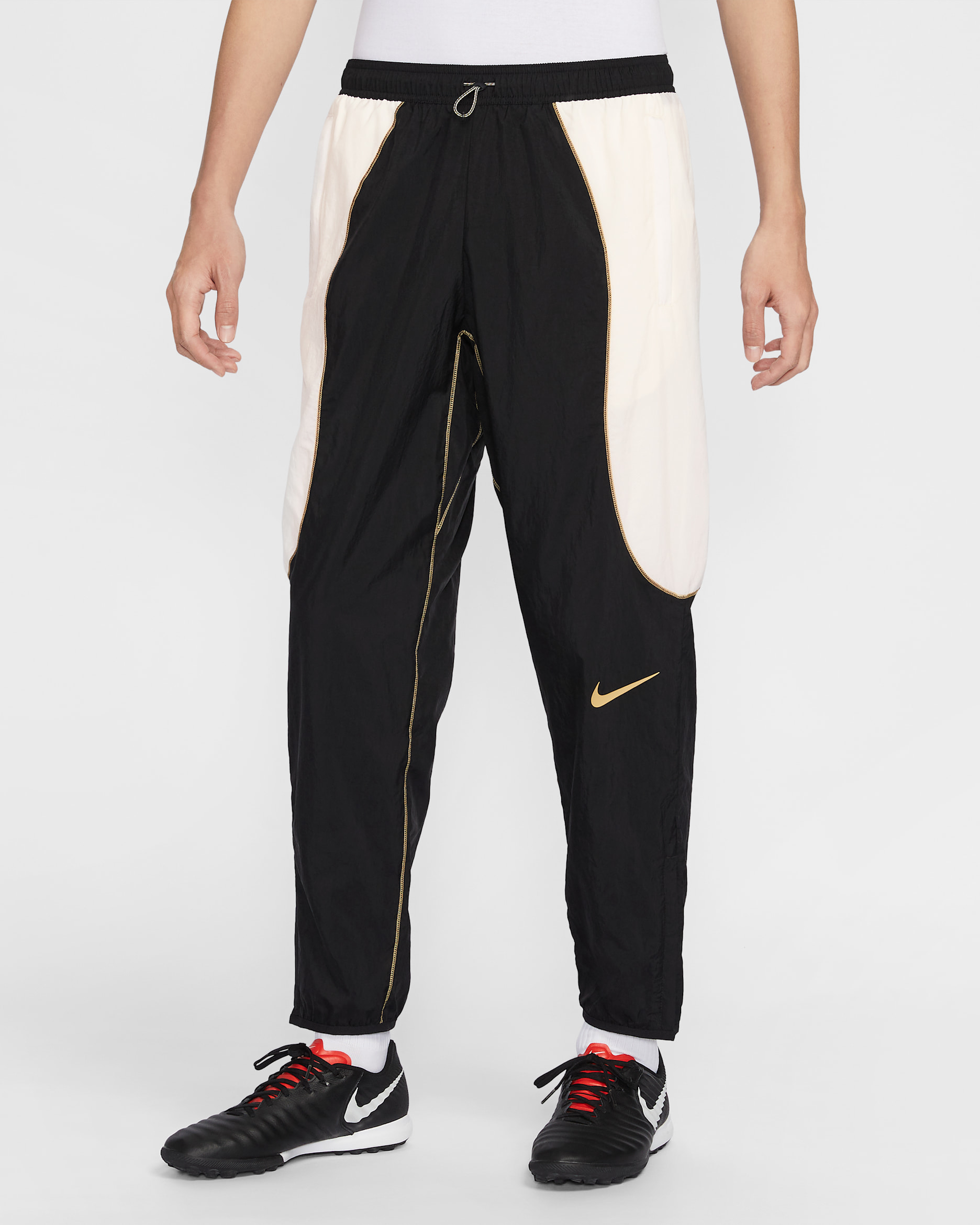 Nike Strike+ Men's Water-Repellent Soccer Pants - Black/Pale Ivory/Jersey Gold/Jersey Gold