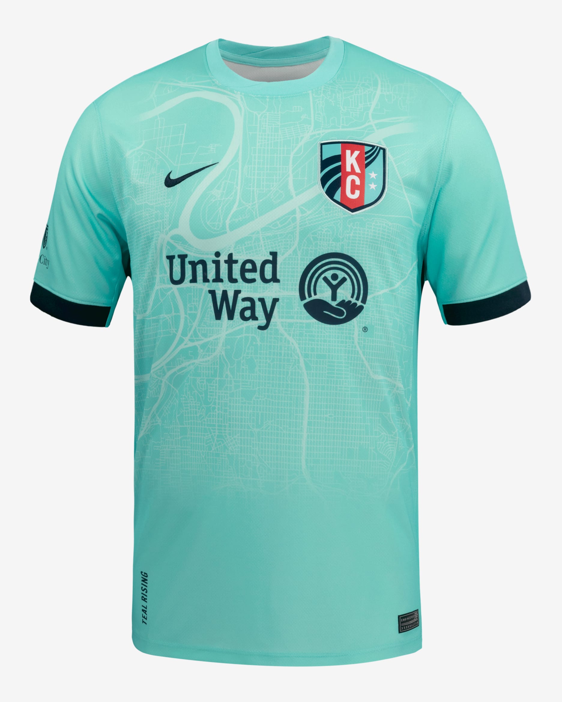 Temwa Chaŵinga KC Current 2025 Stadium Away Men's Nike Dri-FIT NWSL Replica Jersey - Hyper Turquoise
