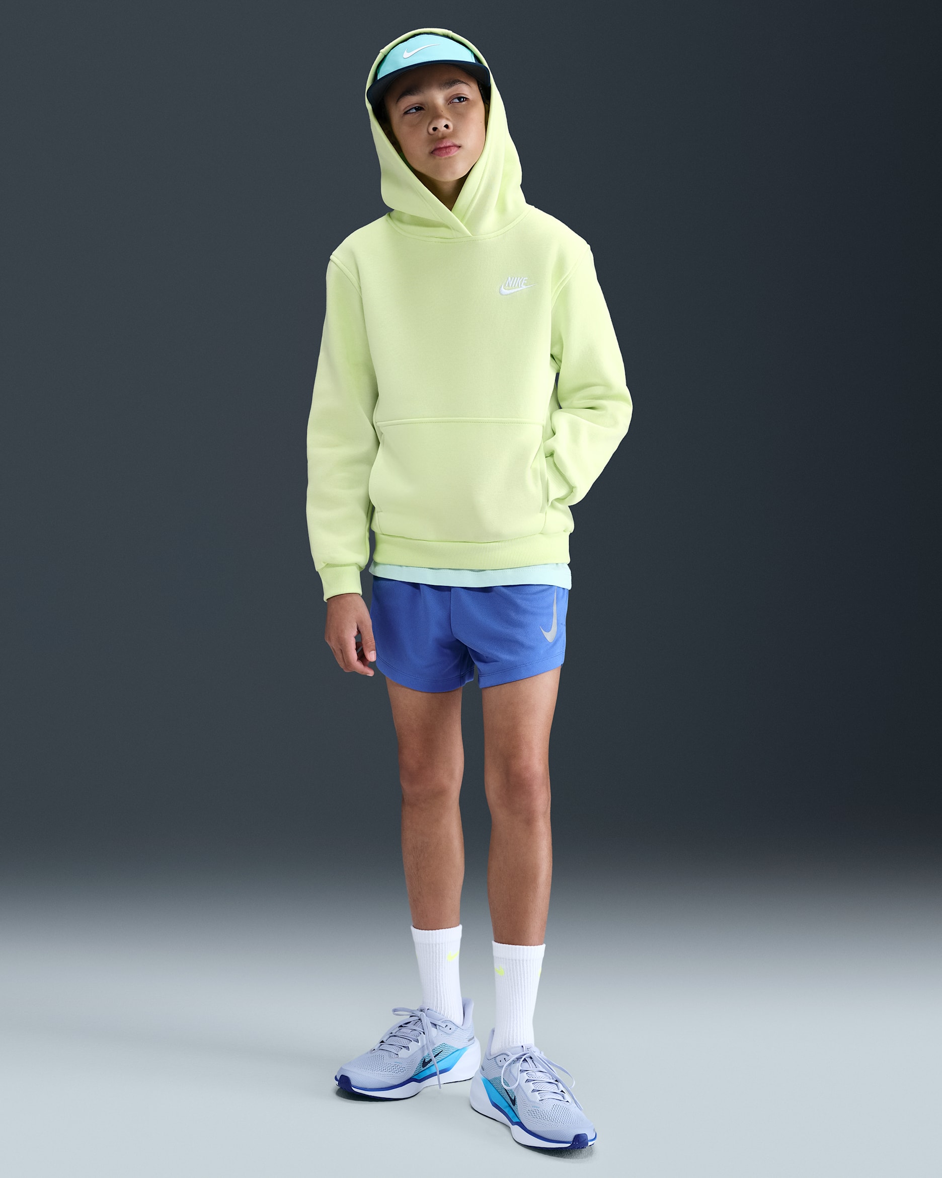 Shorts Split Dri-FIT para niño talla grande Nike Multi - Azul cometa/Negro