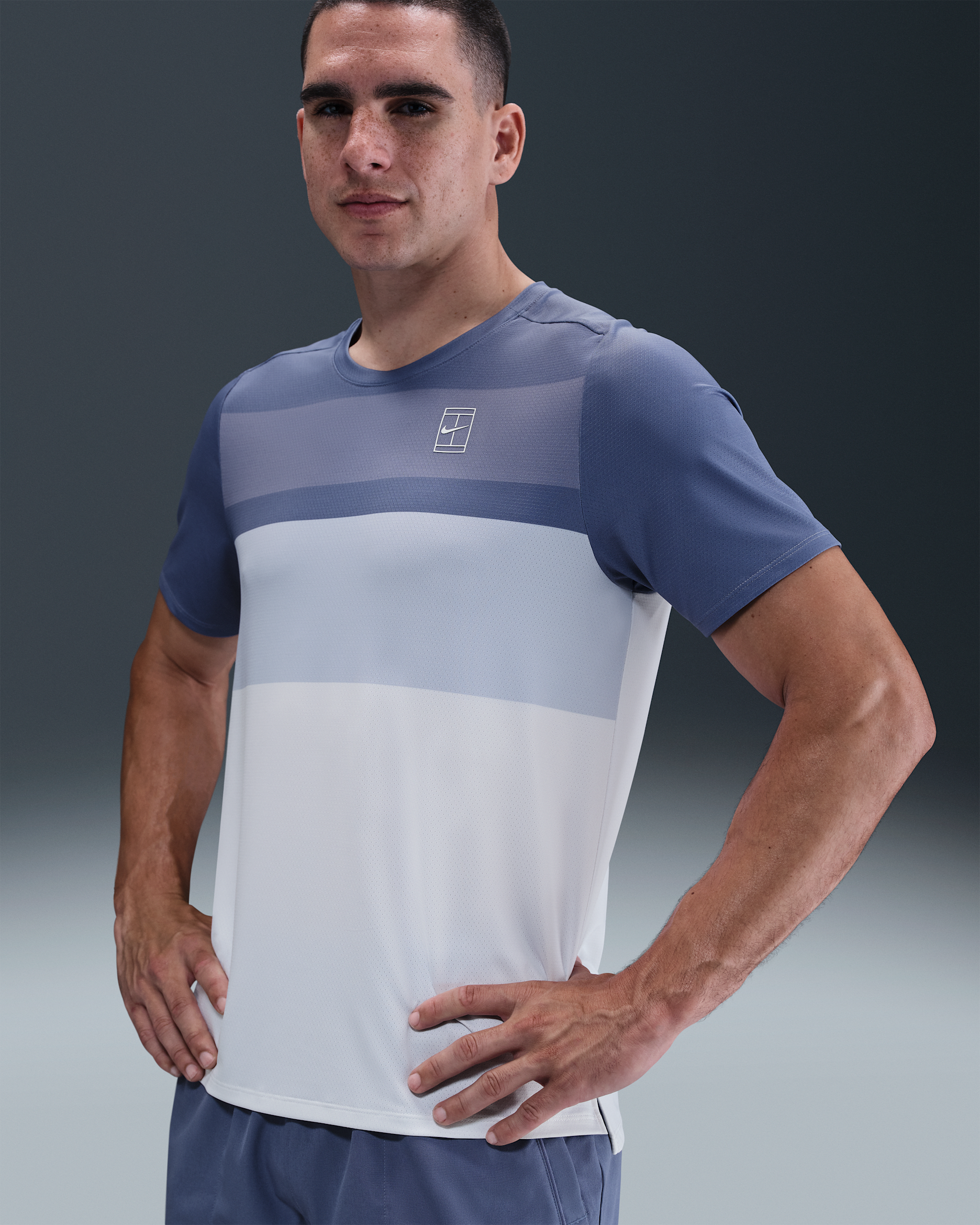 NikeCourt Advantage Men's Tennis Top - World Indigo/White