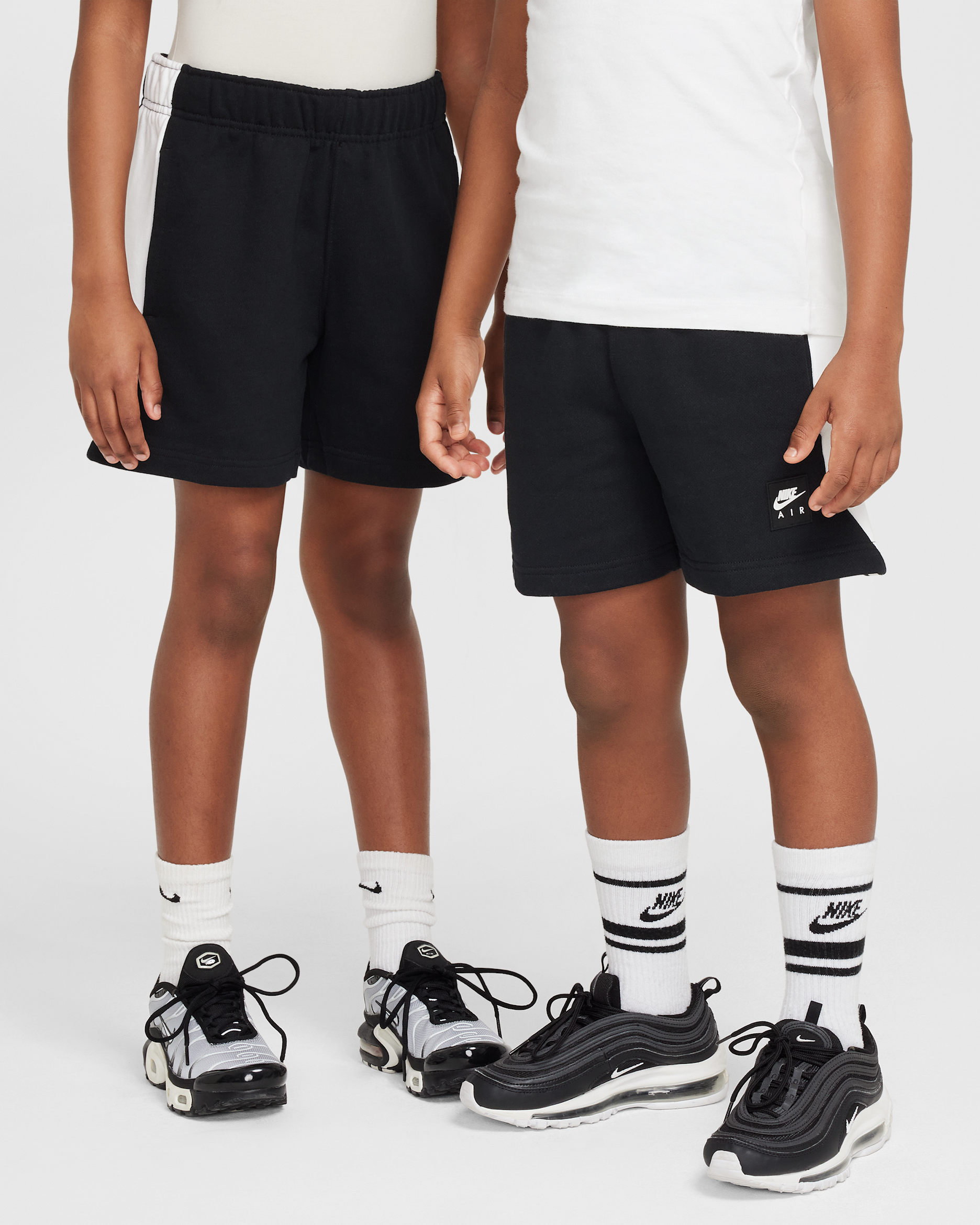 Nike Air Older Kids' Fleece Shorts - Black/White/White