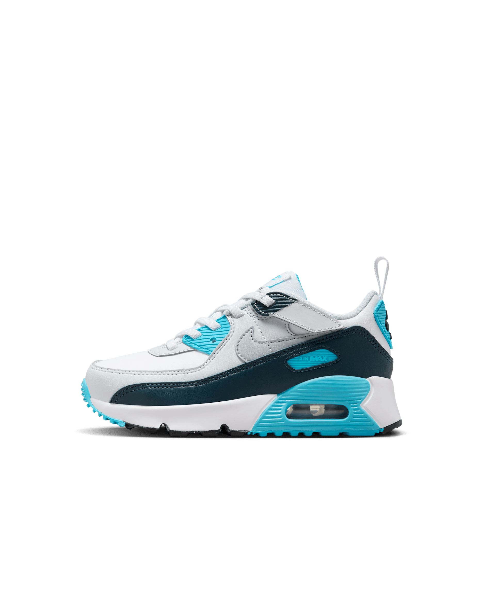 Nike Air Max 90 EasyOn Younger Kids' Shoes - White/Baltic Blue/Armoury Navy/Wolf Grey