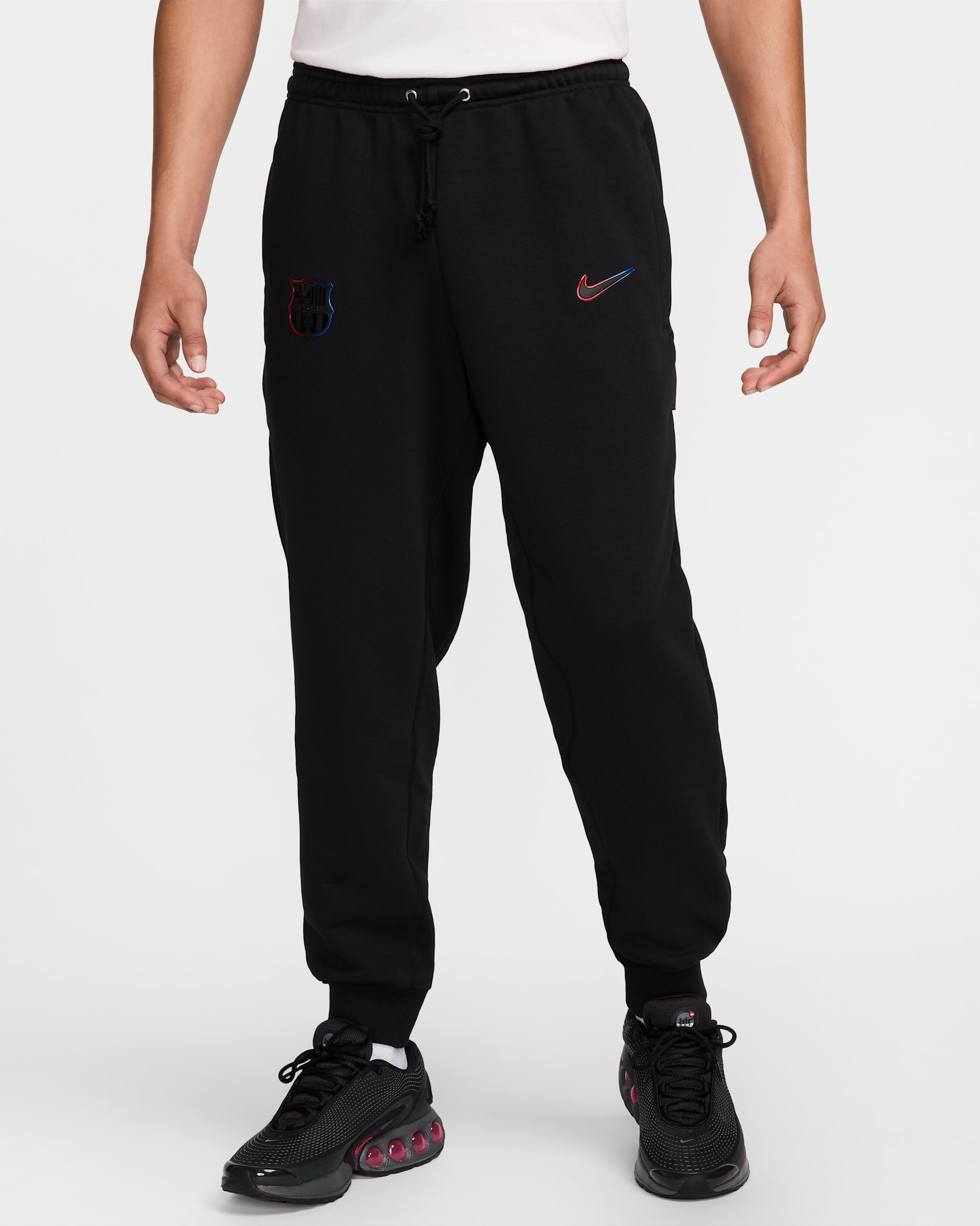 กางเกงฟุตบอลขายาวทรงขาเรียวผู้ชาย Nike Dri-FIT FC Barcelona Standard Issue Away - ดำ/ดำ