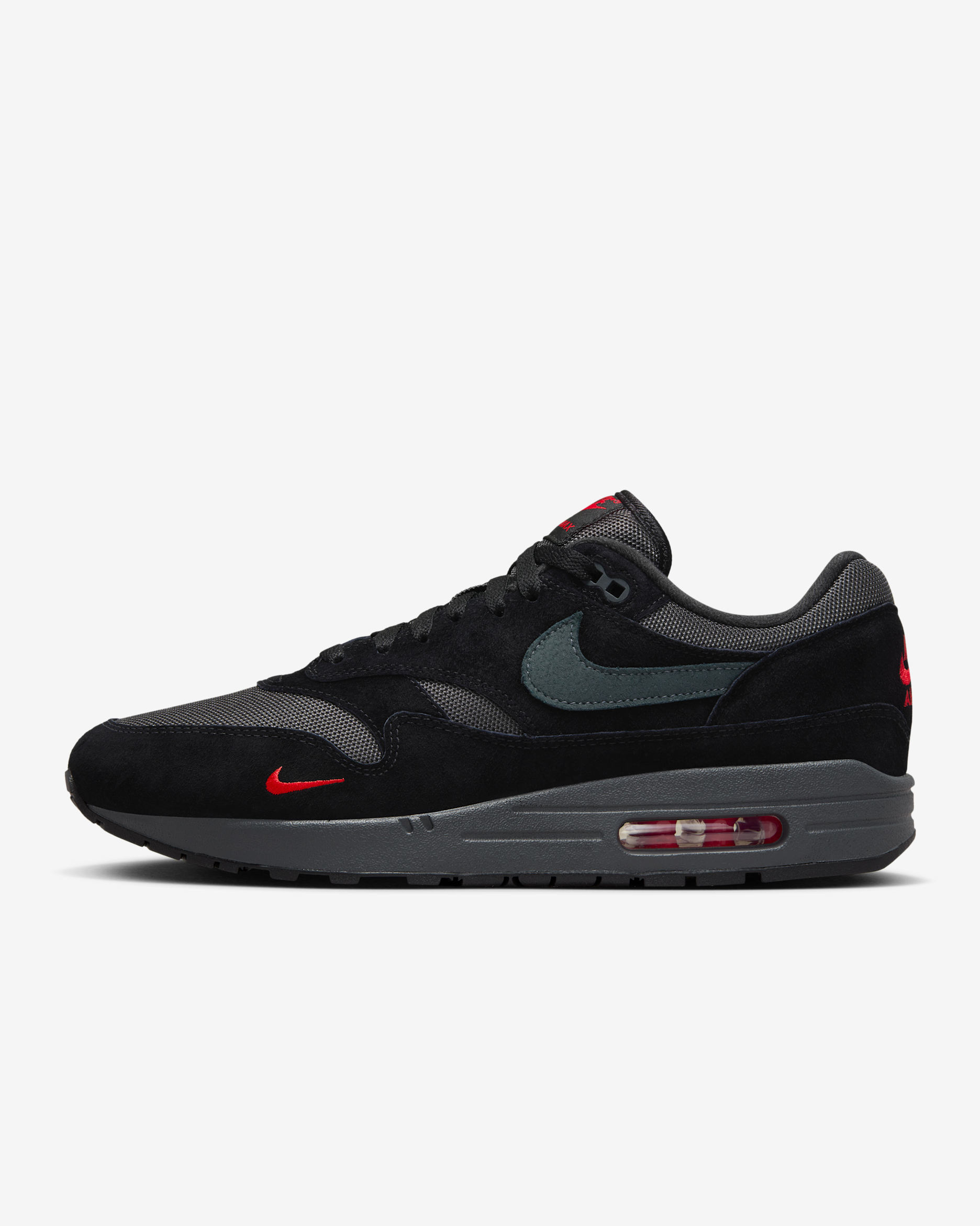 Nike Air Max 1-sko til mænd - sort/University Red/Anthracite