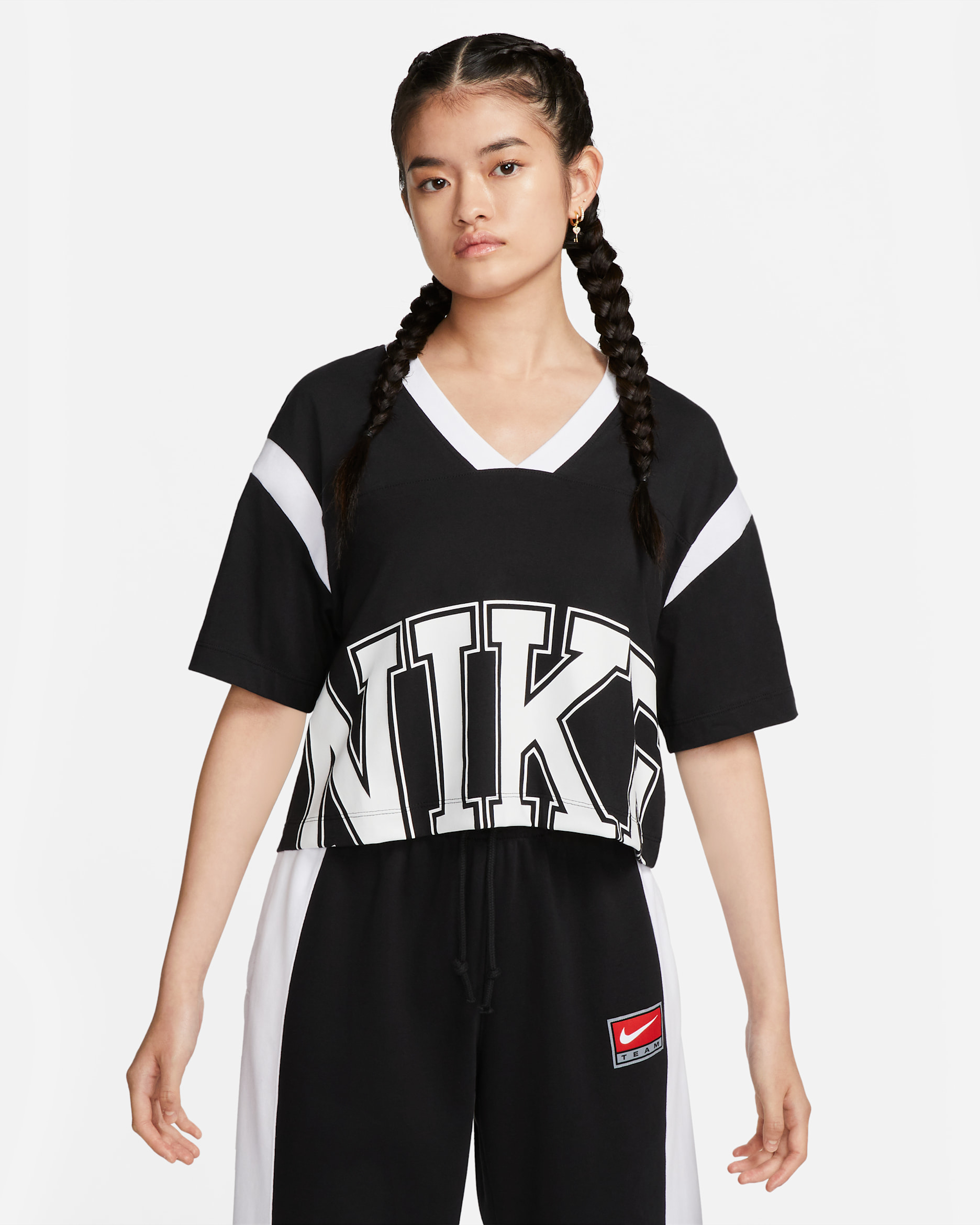 Nike Sportswear Team Nike Women's Short-Sleeve Top - Black/White