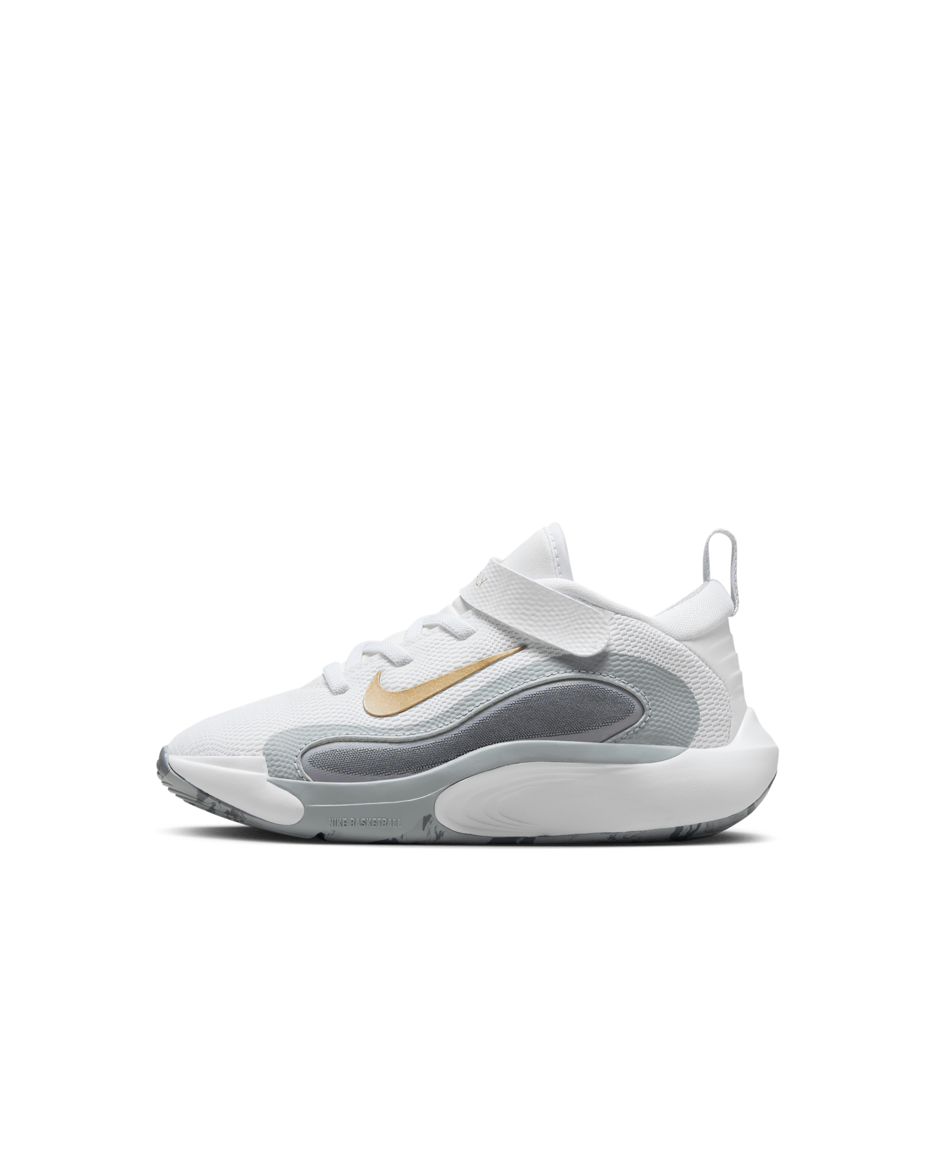 Nike IsoFly Little Kids' Shoes - White/Cool Grey/Wolf Grey/Metallic Gold Star