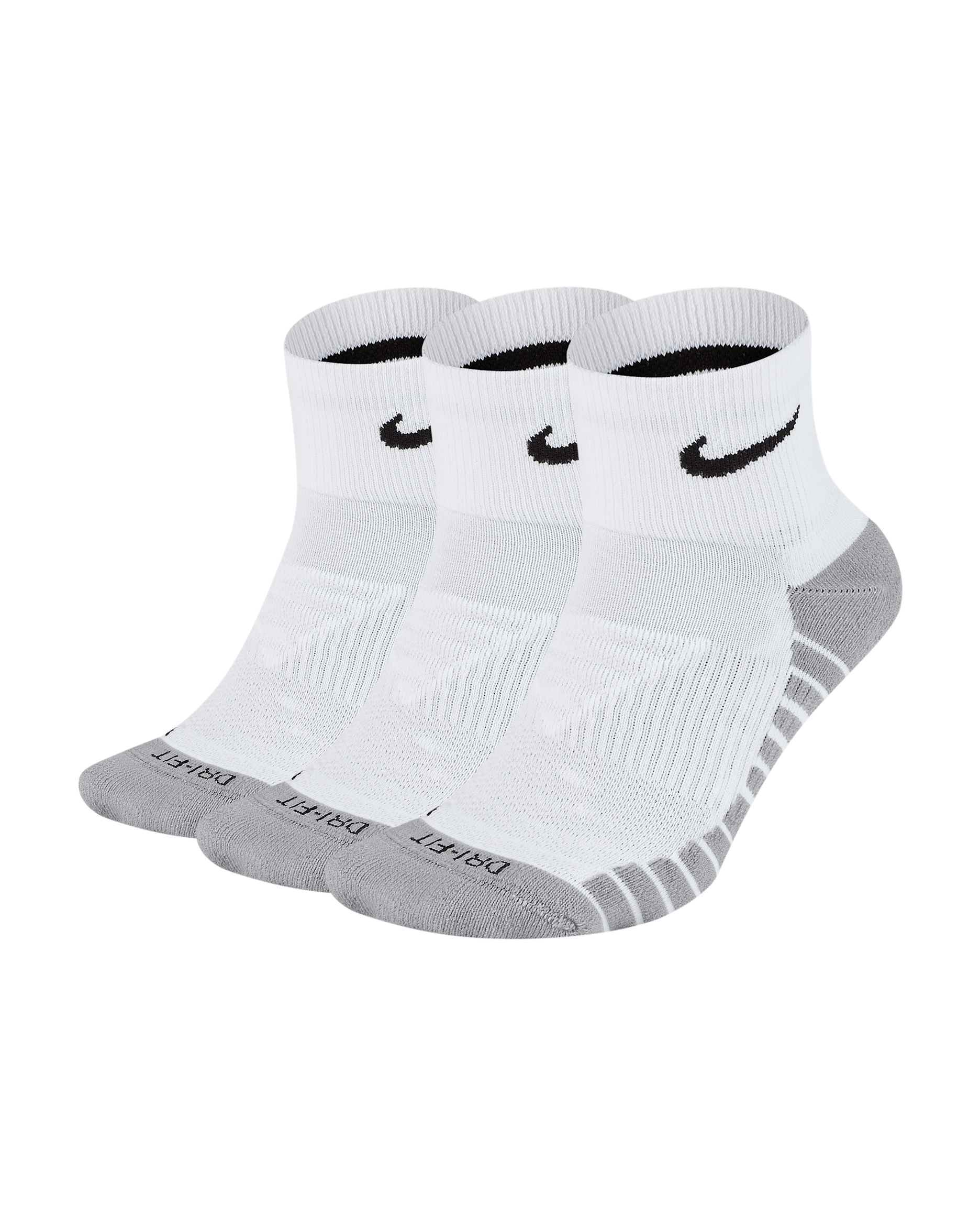 Nike Everyday Max Cushioned Training Ankle Socks (3 Pairs) - White/Wolf Grey/Black