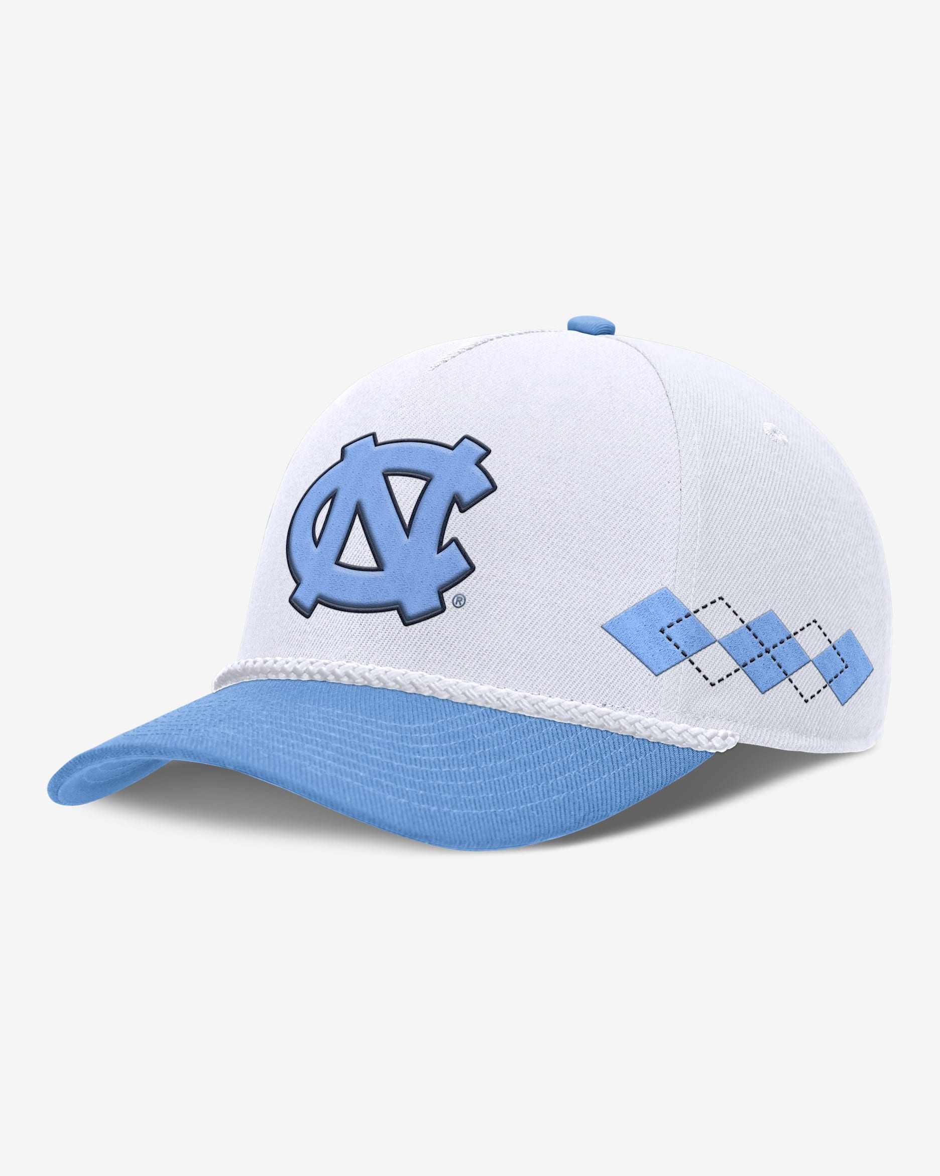 North Carolina Rise Argyle Men's Jordan Brand College Adjustable Hat - White
