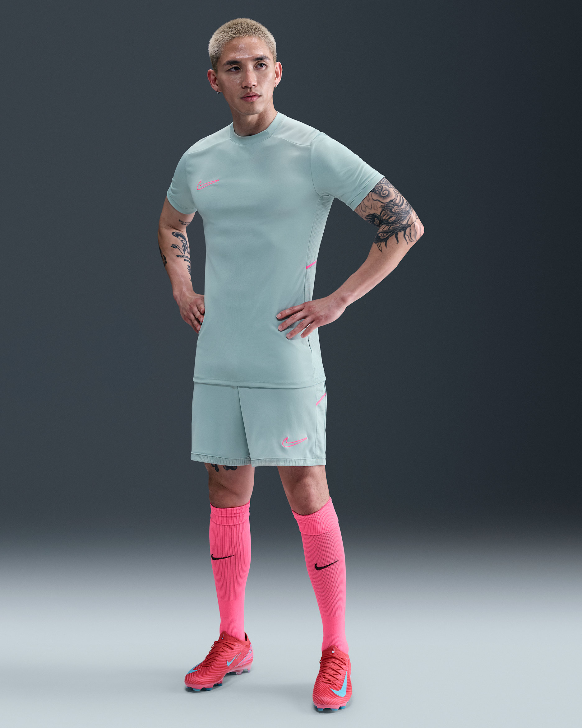 Nike Academy Men's Dri-FIT Soccer Shorts - Ocean Cube/Ocean Cube/Hyper Pink