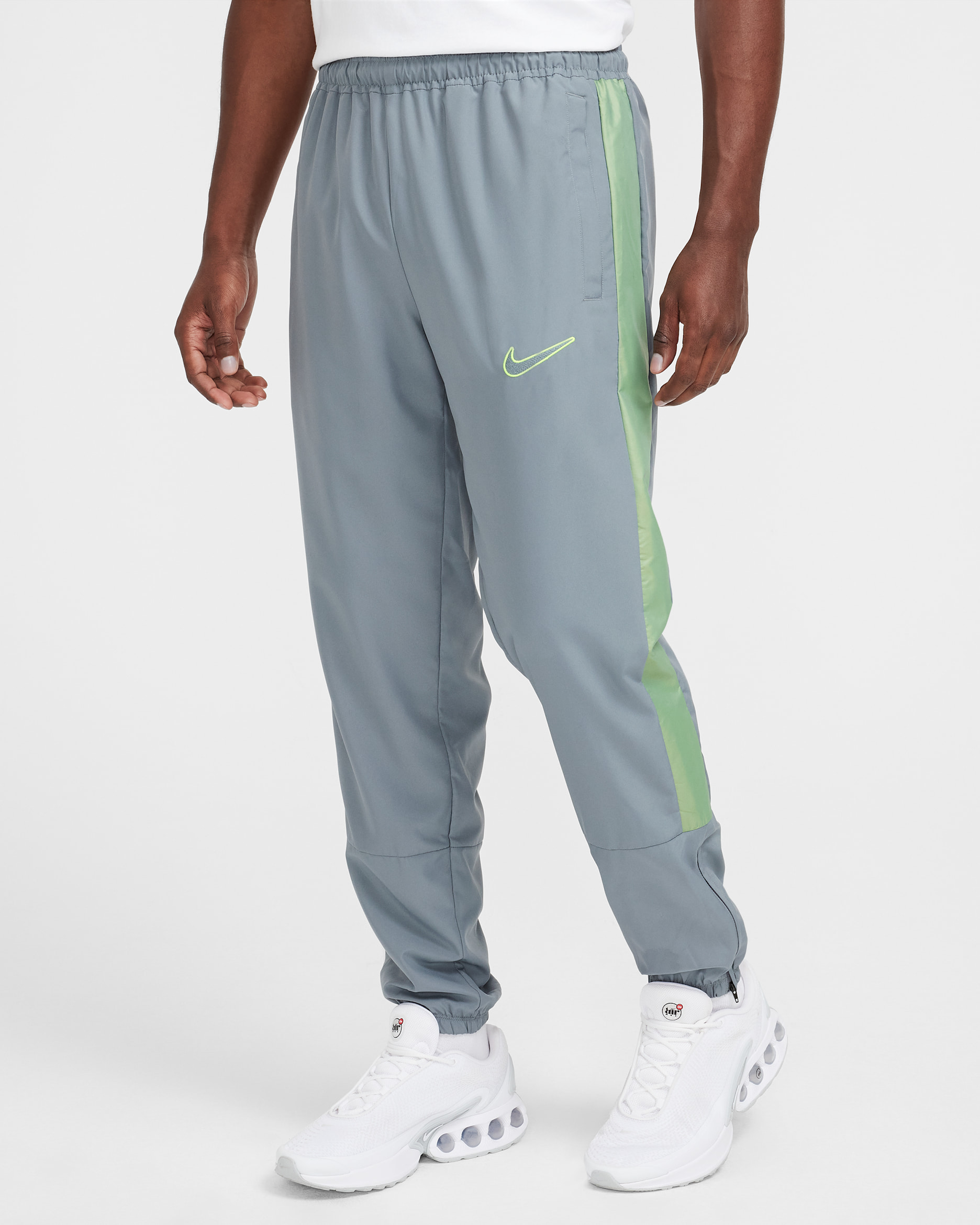 Pants de fútbol repelentes al agua para hombre Nike Academy - Gris azulado/Volt/Volt