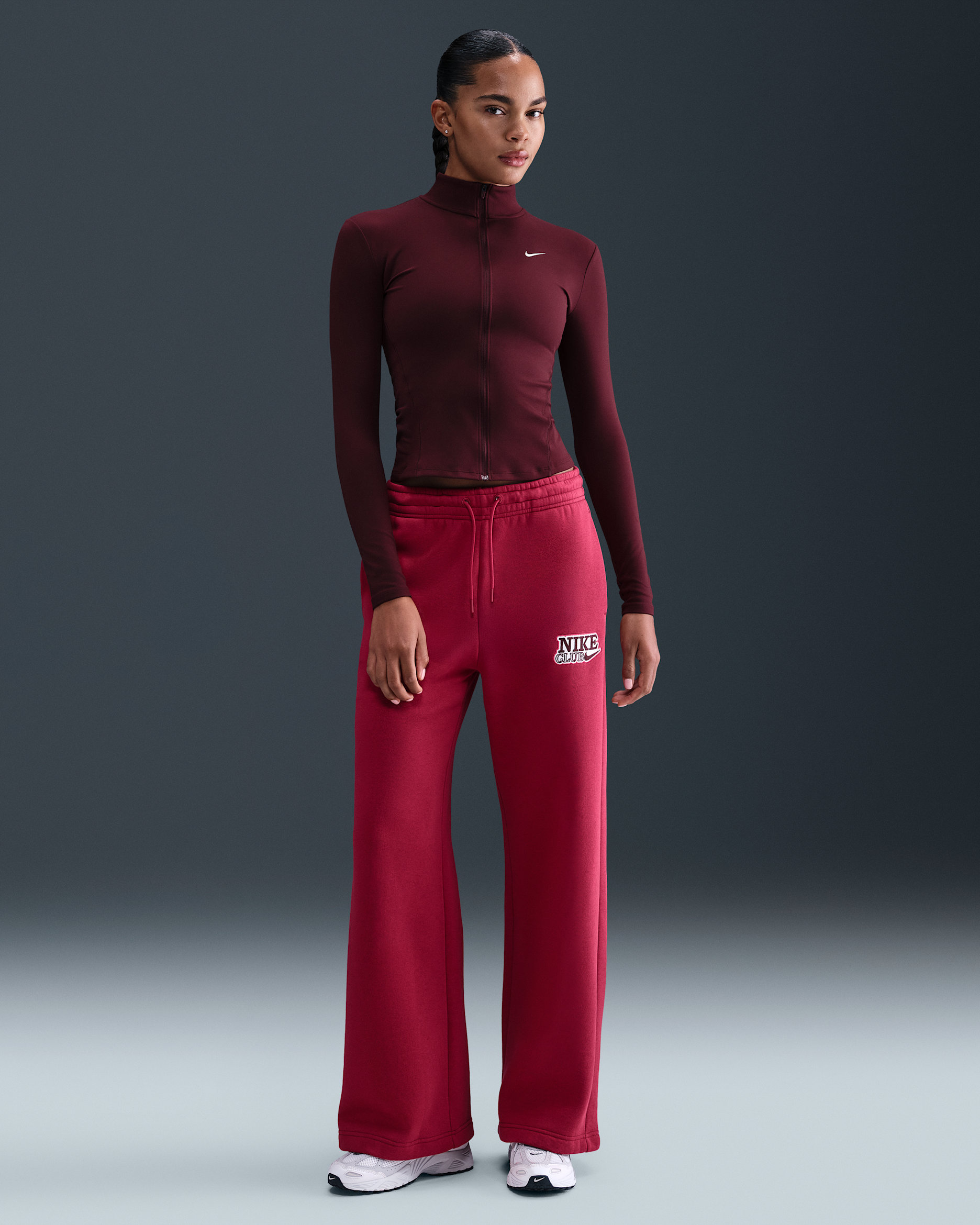 Nike Sportswear Women's High-Waisted Wide-Leg Trousers - Noble Red