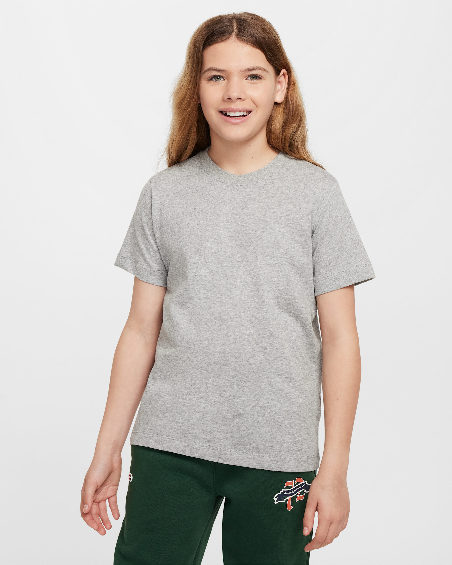 T-shirt ras-du-cou à manches courtes Nike pour ado - Dark Grey Heather