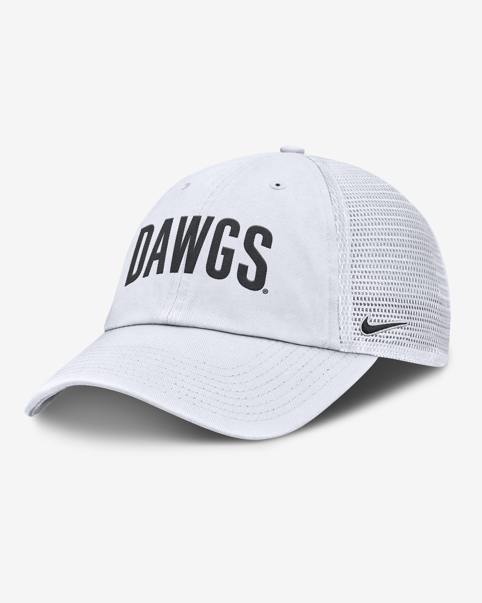 Gorra de rejilla universitaria Nike ajustable para hombre Georgia Primetime Campus Club - Blanco