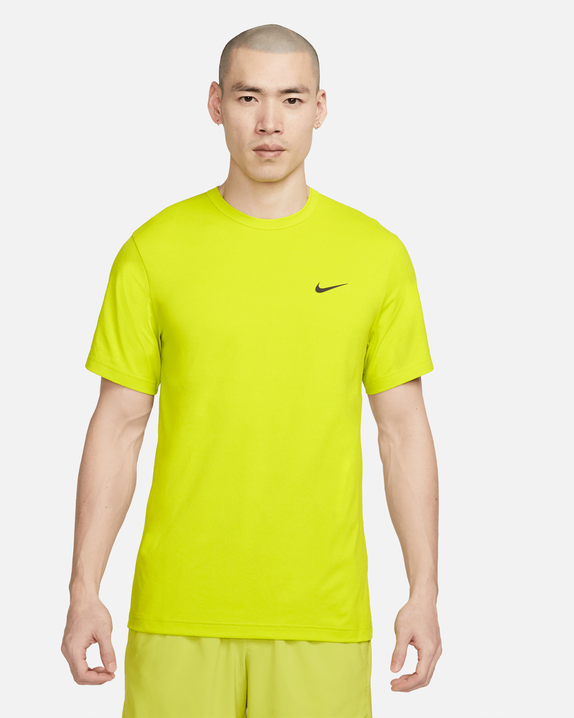 Nike Dri-FIT UV Hyverse Men's Short-Sleeve Fitness Top - Bright Cactus/Black