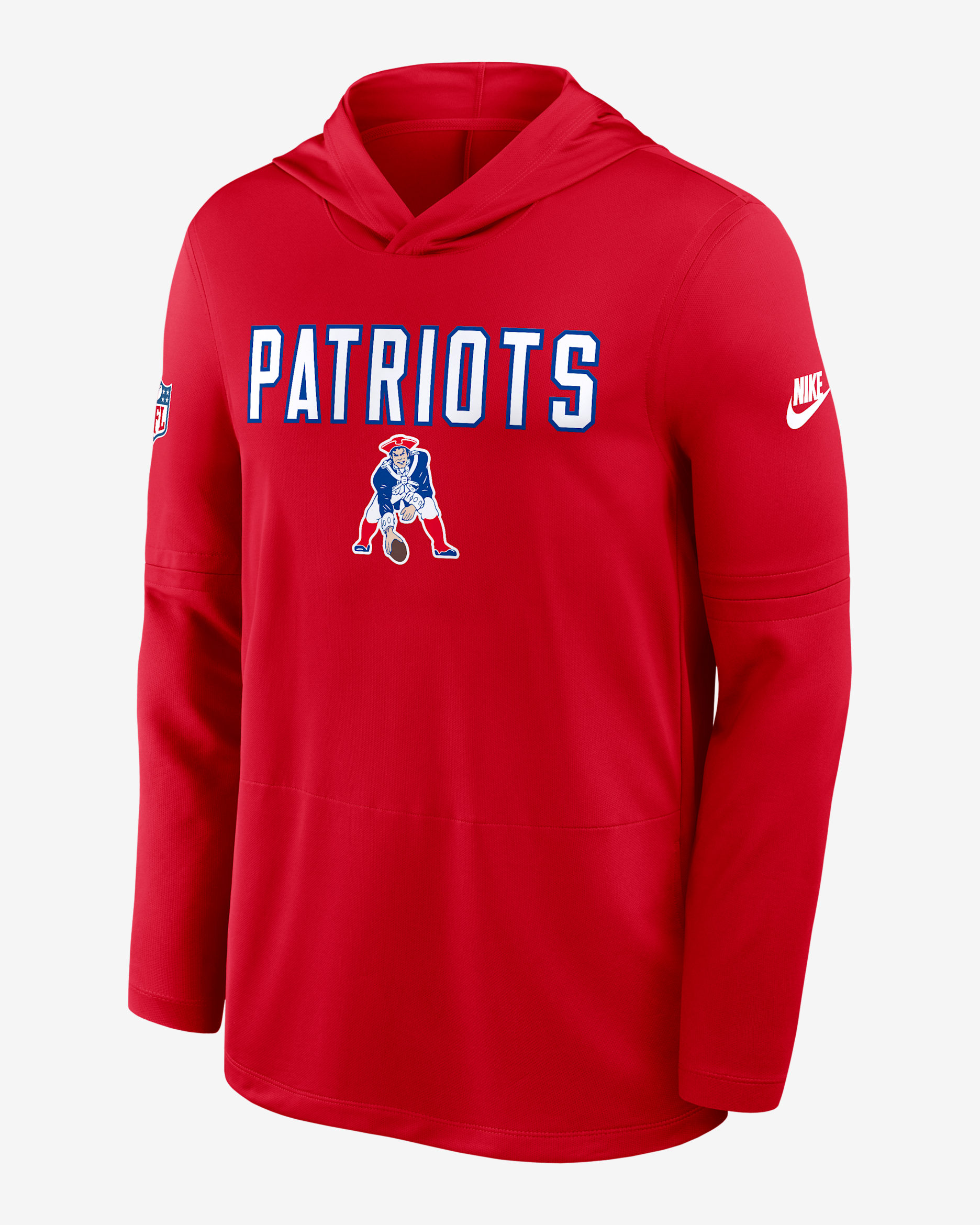 Playera de manga larga Nike Dri-FIT de la NFL con gorro para hombre New England Patriots Pass Accuracy - Rojo