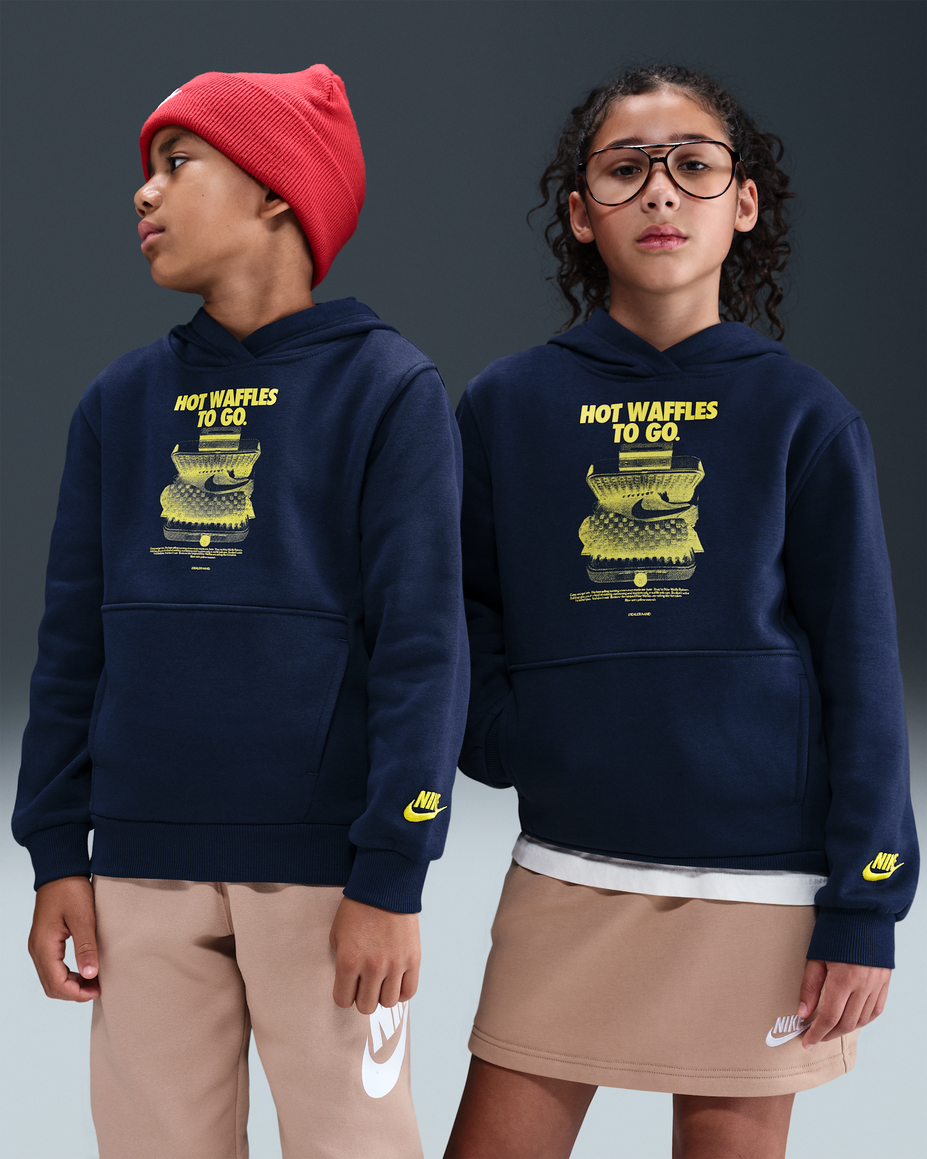 Sudadera con gorro para niños talla grande Nike Sportswear Club Fleece - Obsidiana/Relámpago