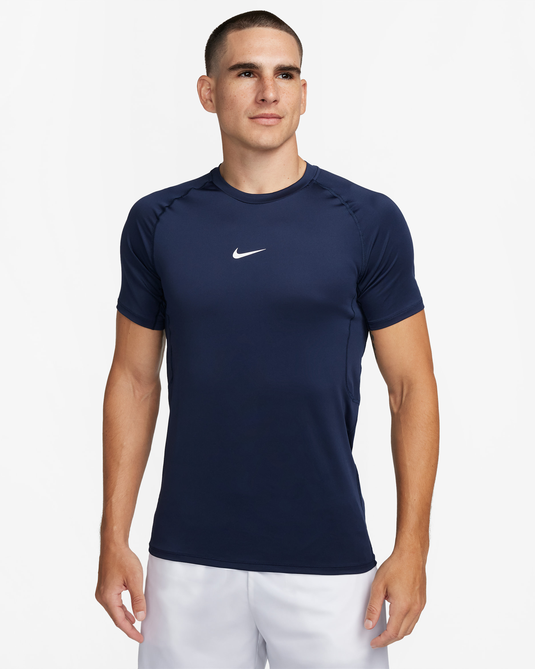 Playera de manga corta Dri-FIT slim para hombre Nike Pro - Obsidiana/Blanco