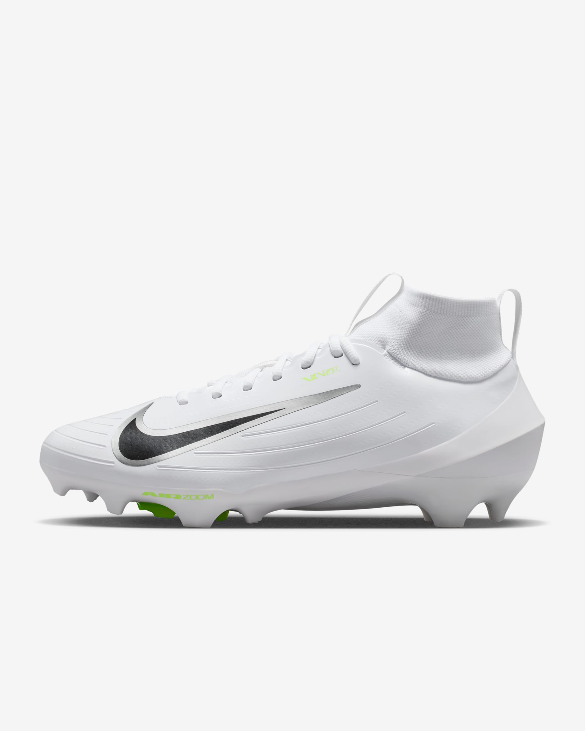 Nike Vapor Pro 1 Football Cleats - White/Volt Ice/Metallic Silver