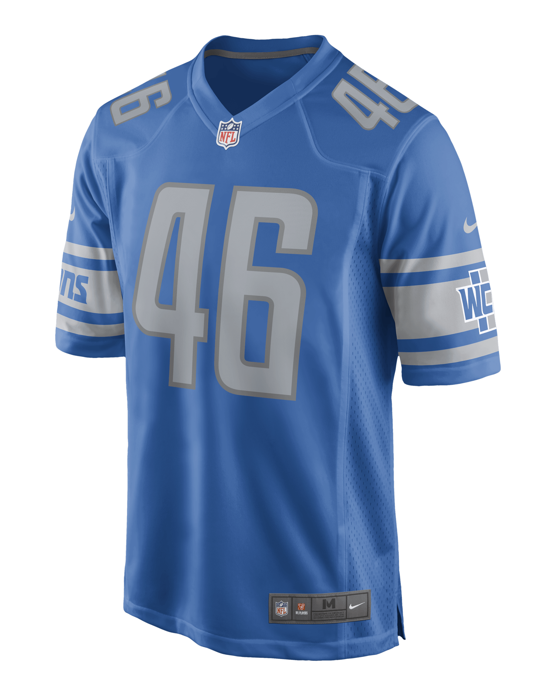 NFL Detroit Lions (Jack Campbell) Men's Game Football Jersey - Battle Blue