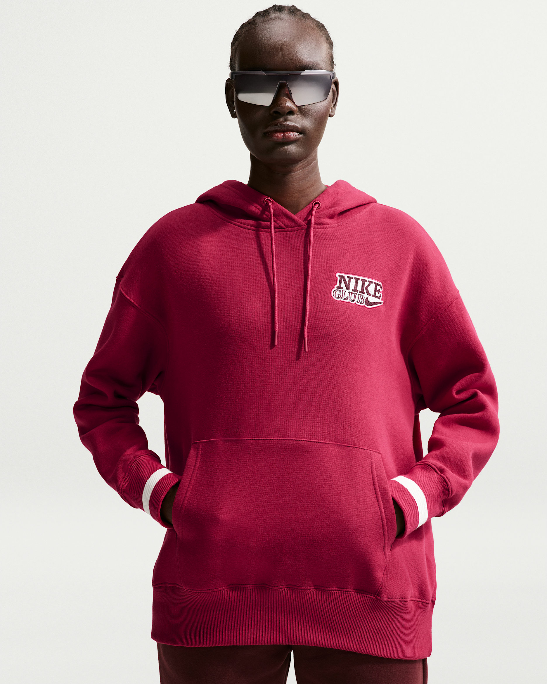 Sweat à capuche oversize Nike Sportswear Phoenix Fleece pour femme - Noble Red