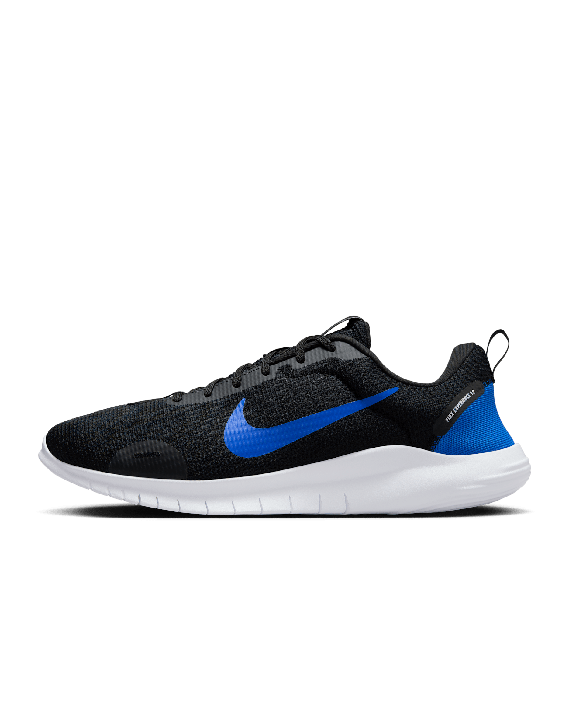 Tenis de correr en pavimento para hombre Nike Flex Experience Run 12 - Negro/Blanco/Azul carrera