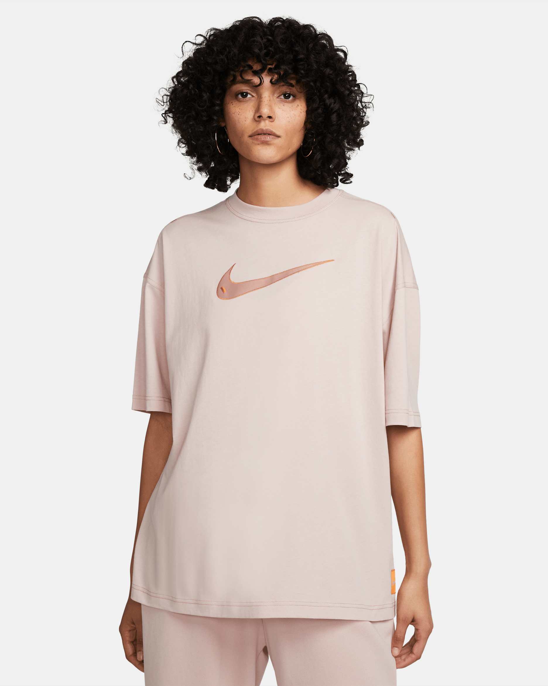 Nike Sportswear Swoosh Women's Short-Sleeve Top - Pink Oxford/Light Curry/Rose Whisper/Rose Whisper