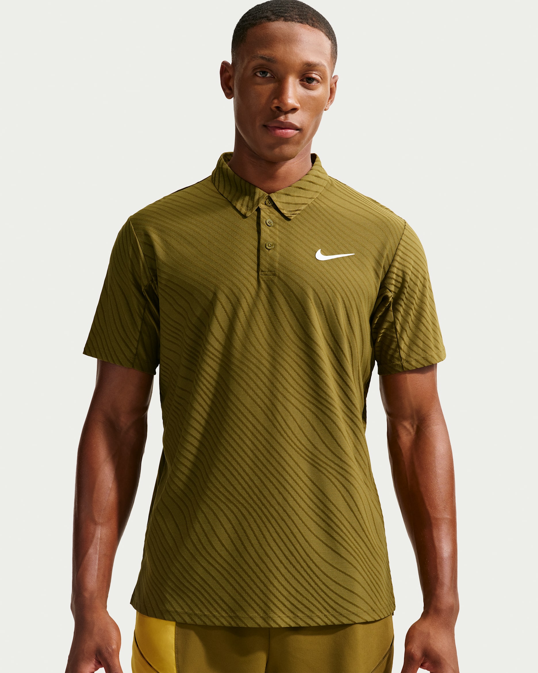 NikeCourt Men's Slam Dri-FIT ADV Polo - Olive Flak/Olive Flak/White