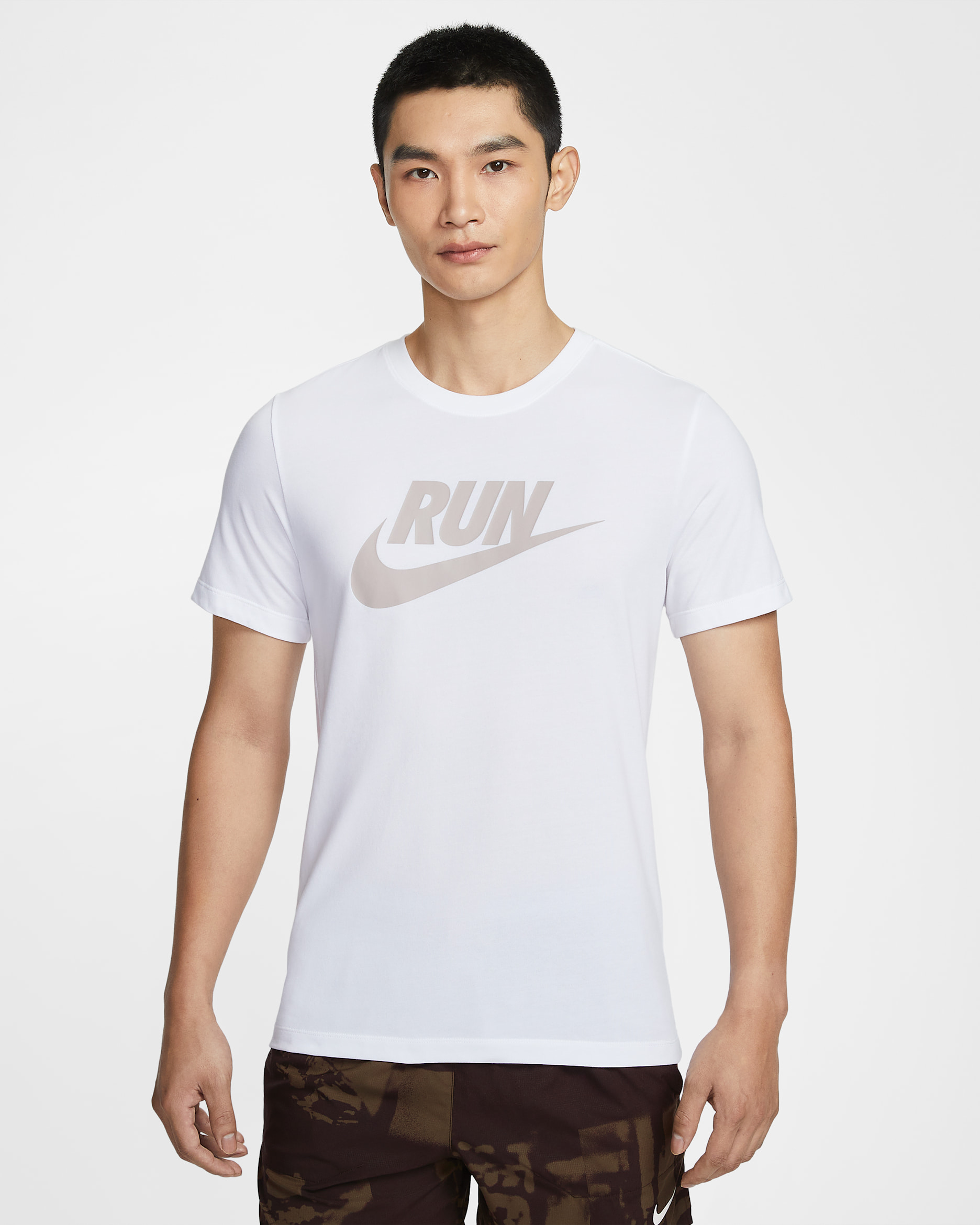 Nike Men's Dri-FIT Running T-Shirt - White/Moon Particle