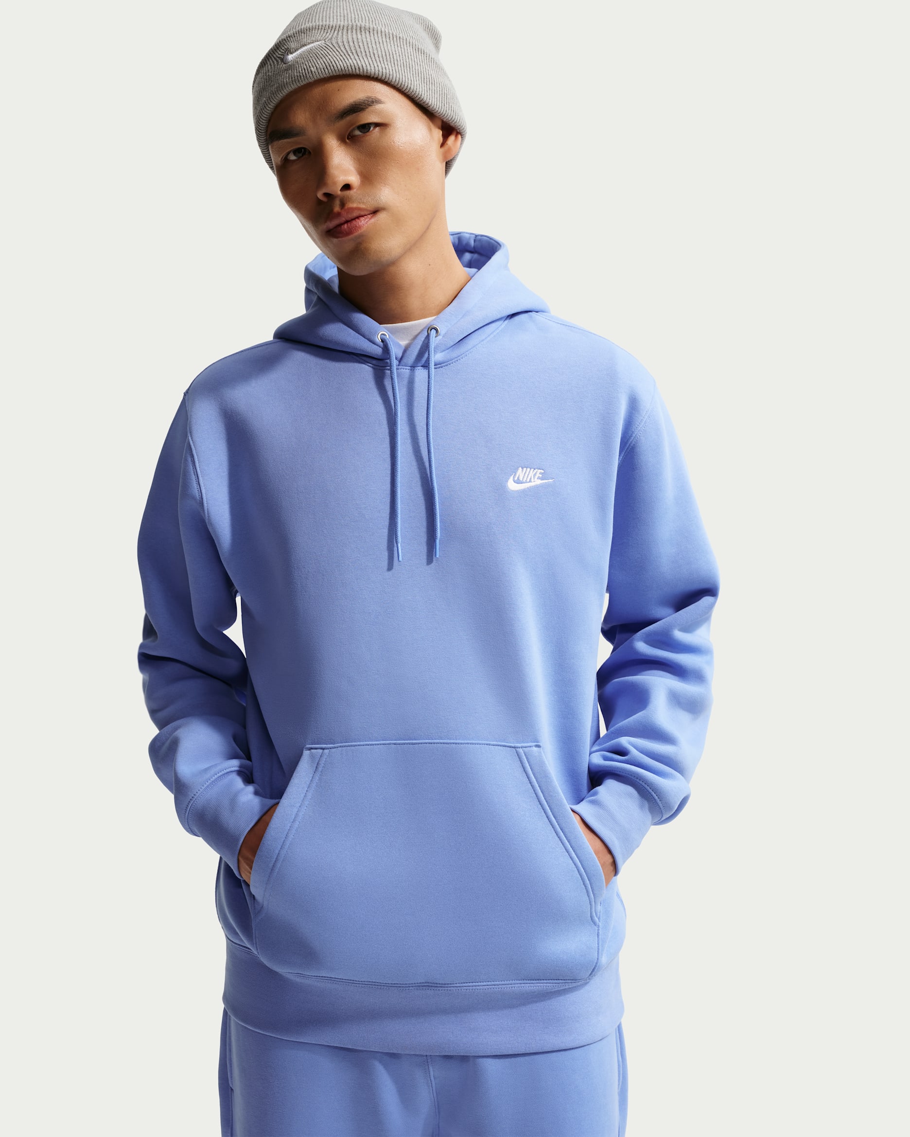 Sweat à capuche en Fleece Nike Club pour homme - Royal Pulse/Royal Pulse/Blanc