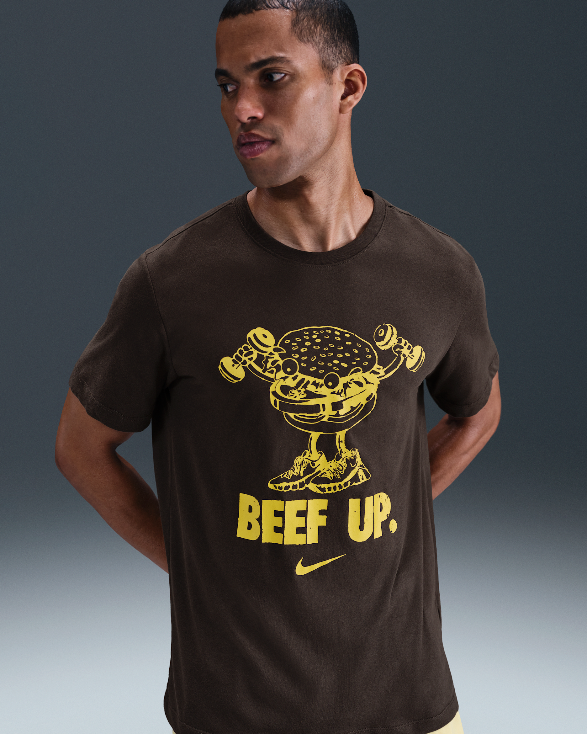 Nike Men's Dri-FIT Training T-Shirt - Baroque Brown