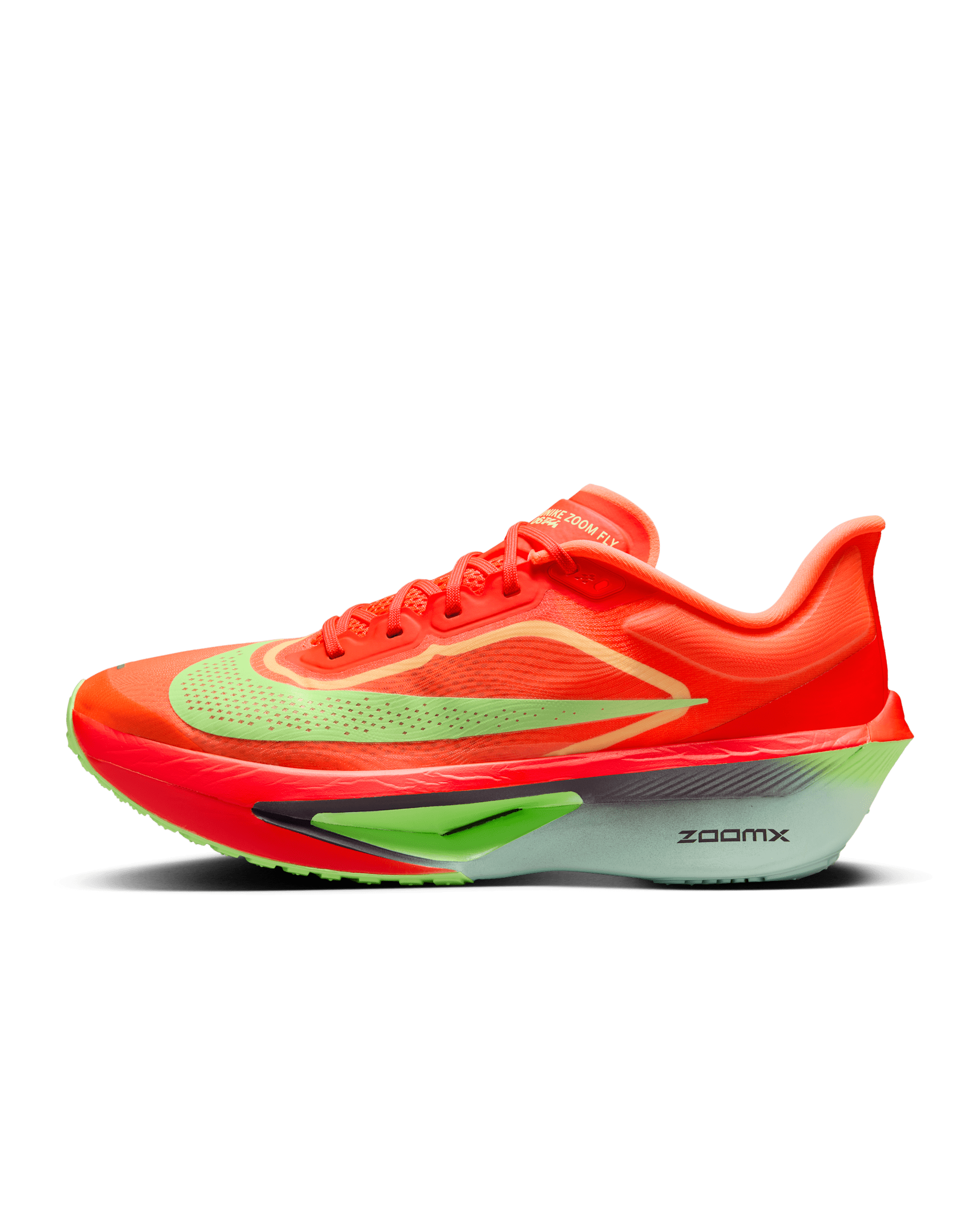 Pánské silniční závodní boty Nike Zoom Fly 6 - Bright Crimson/Lime Blast/Mint Foam/Cave Purple
