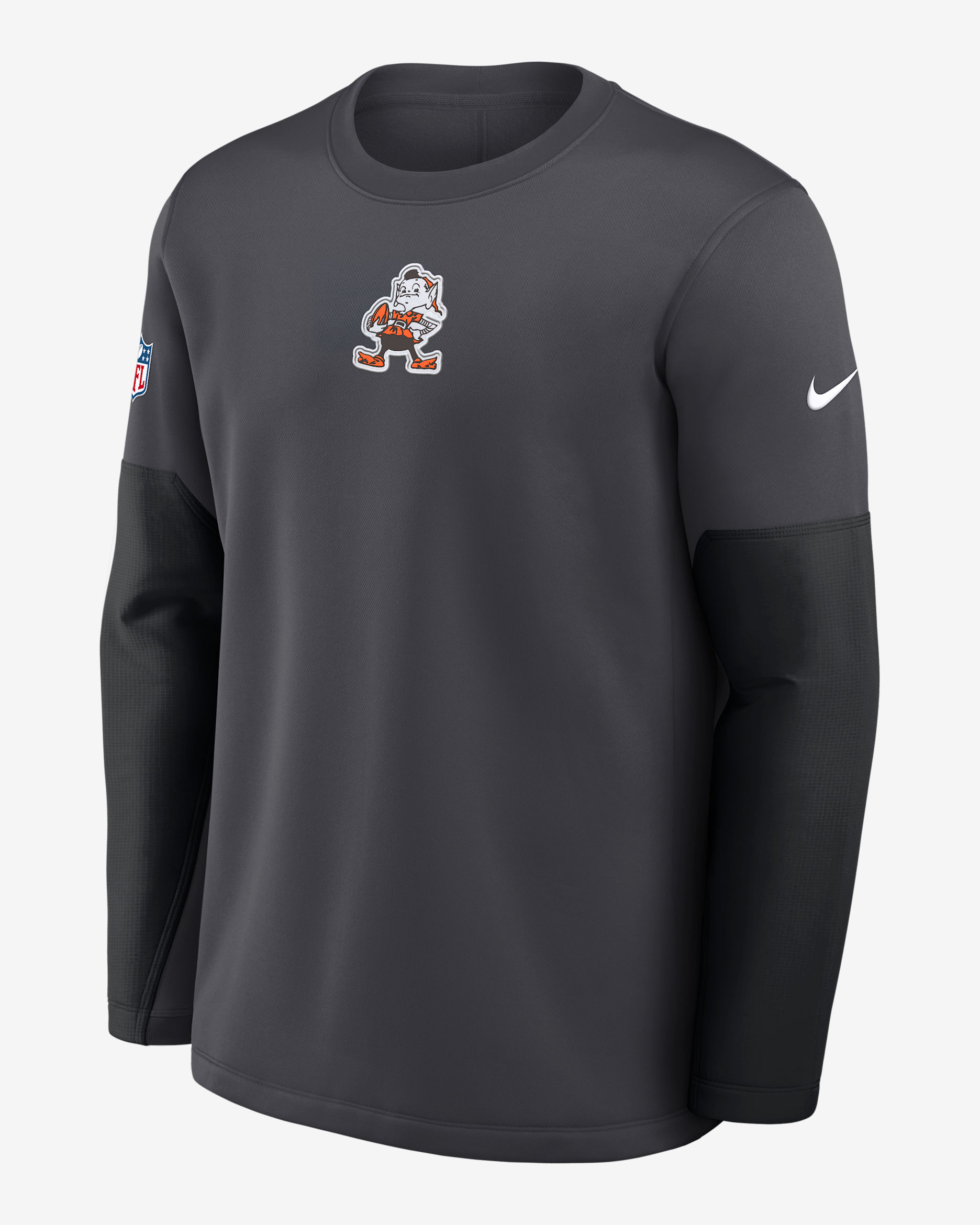 Playera de manga larga Nike Therma-FIT de la NFL para hombre Cleveland Browns Scripted To Win Sideline Coach - Antracita