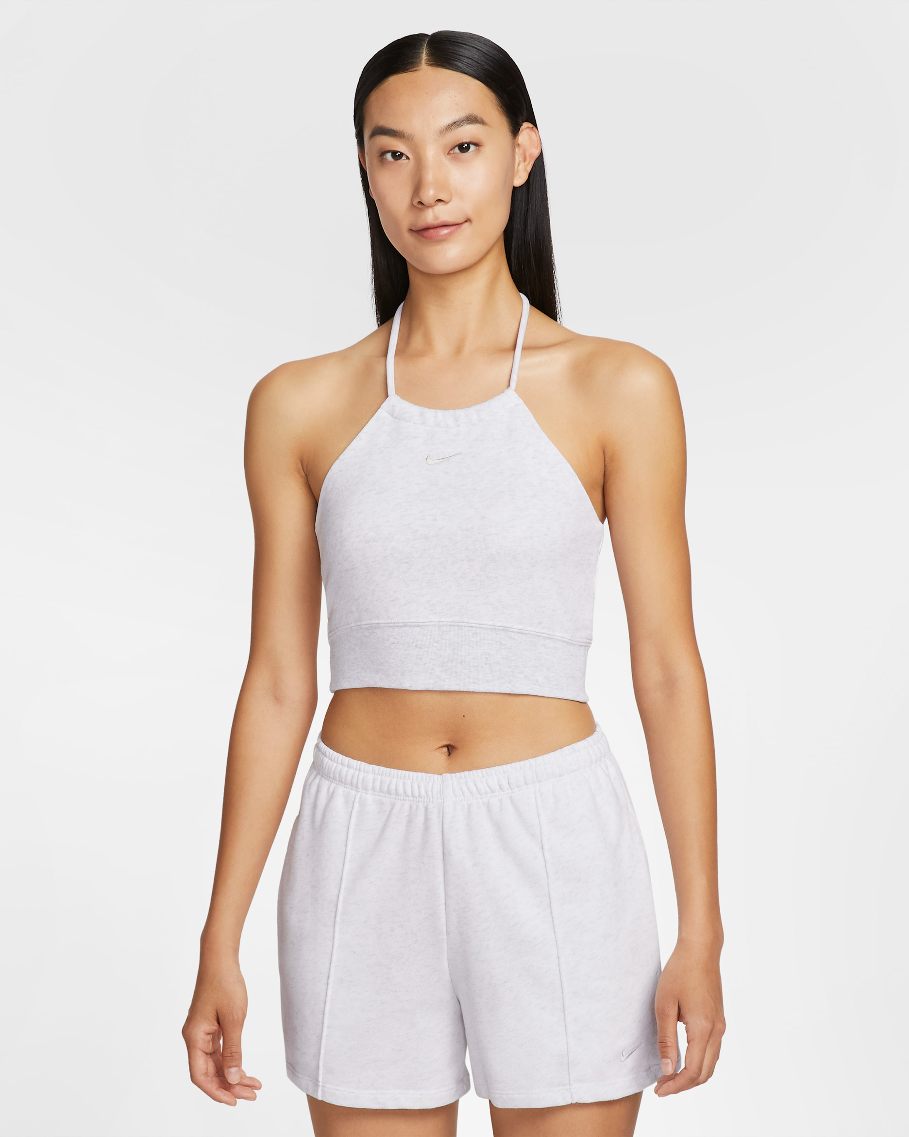 Nike Sportswear Chill Terry Women's Slim Cropped French Terry Halter Top - Birch Heather/Light Orewood Brown