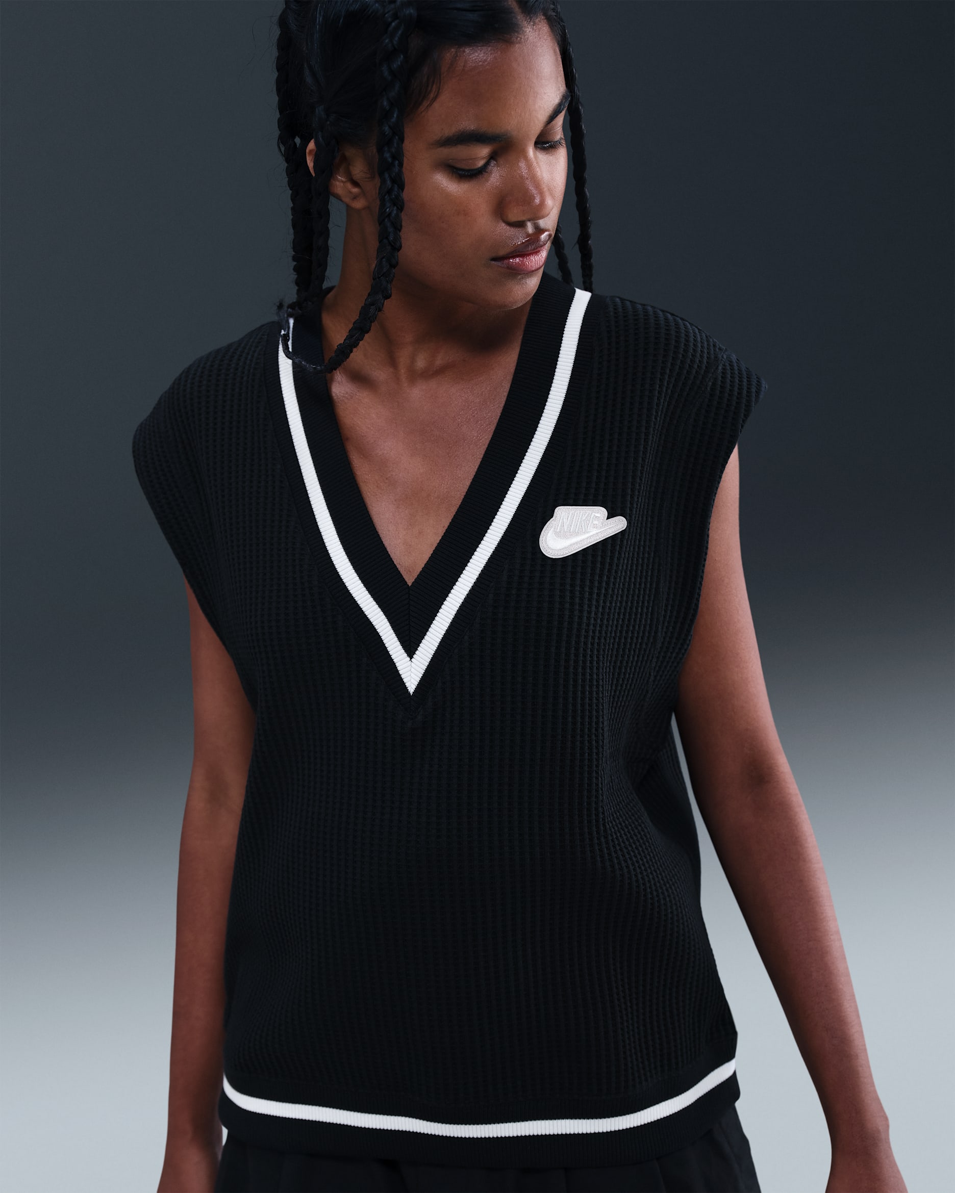Nike Sportswear Women's Waffle-Knit Vest - Black/Sail