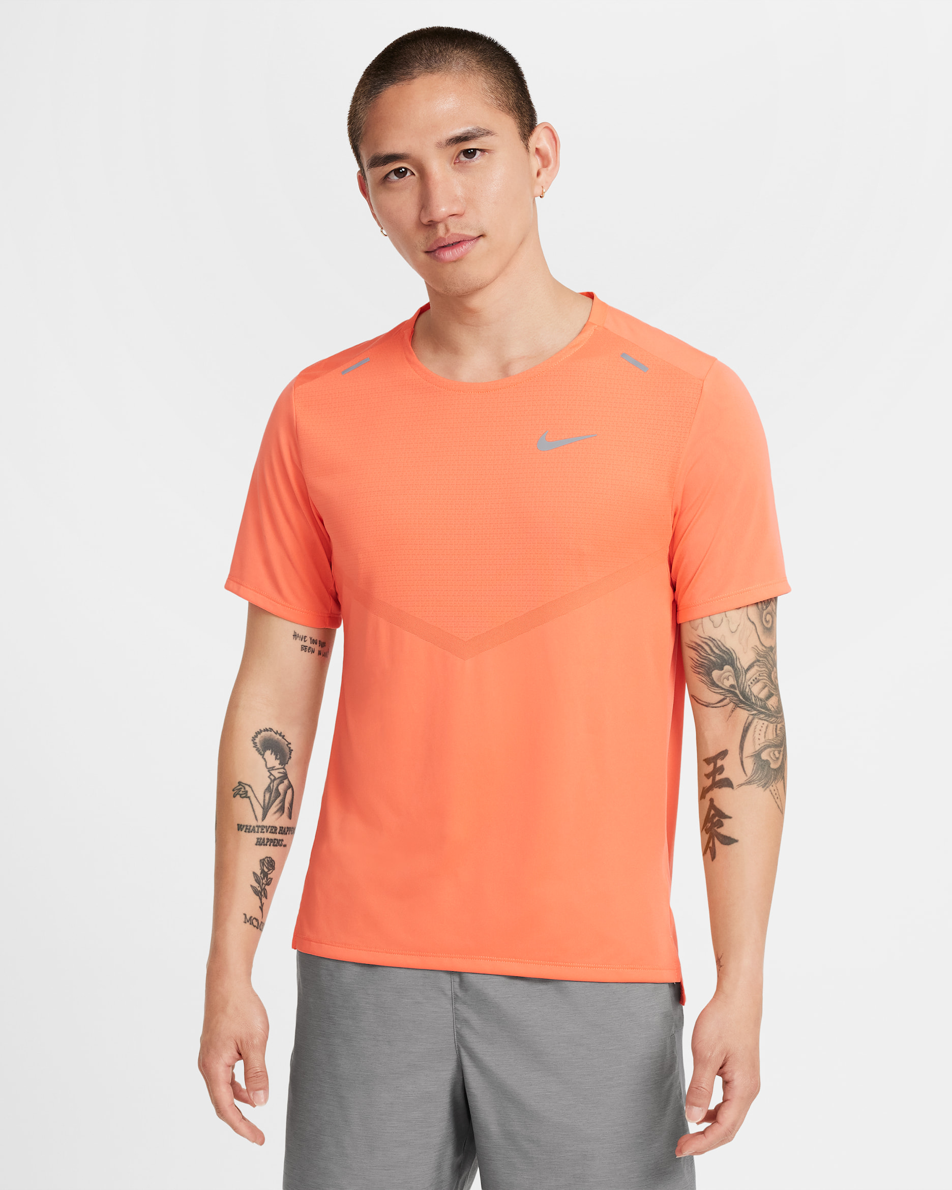 나이키 드라이 핏 라이즈 365 남성 반팔 러닝 탑 - 라이트 와일드 망고