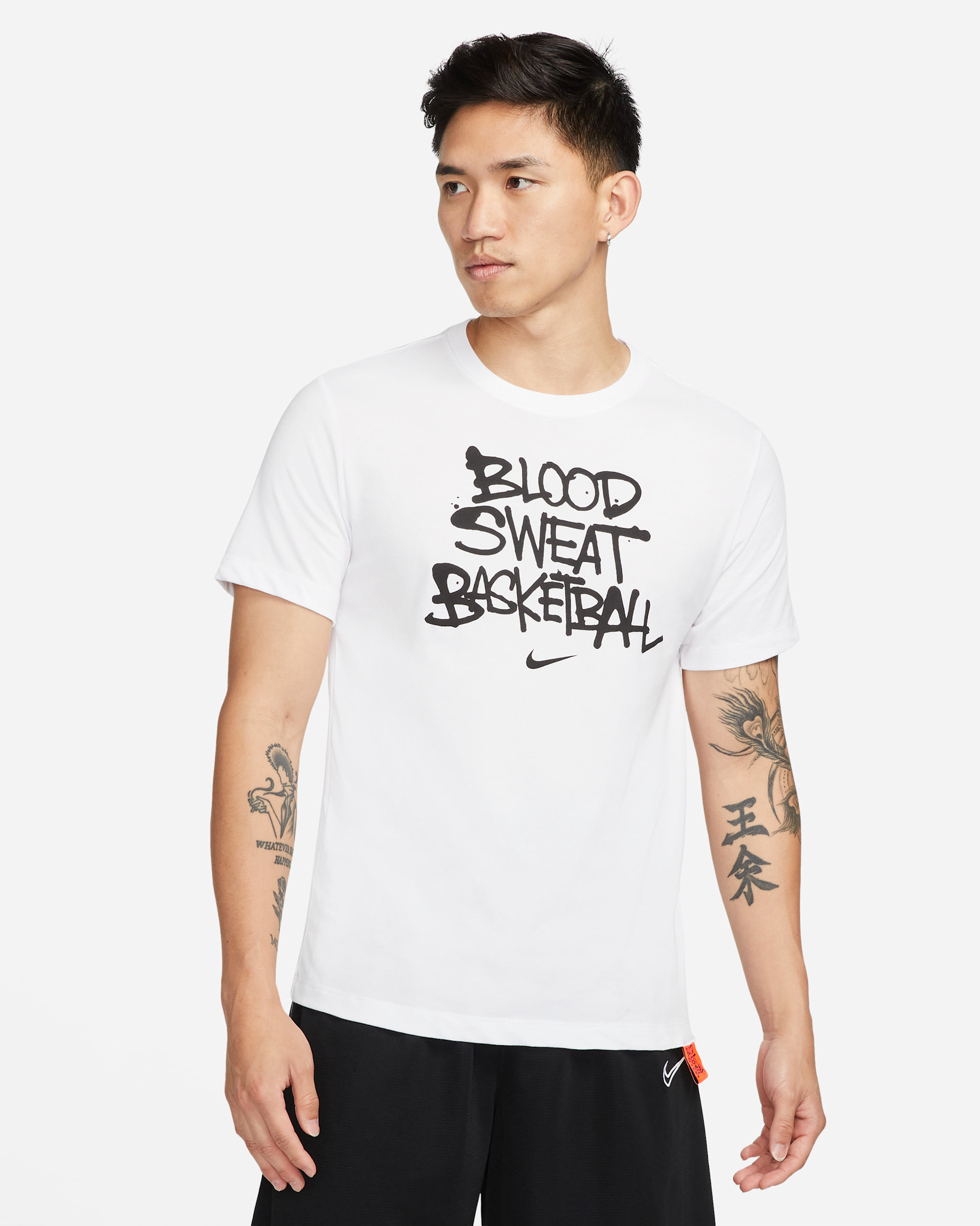 เสื้อยืดบาสเก็ตบอลผู้ชาย Nike Dri-FIT “Blood, Sweat, Basketball” - ขาว