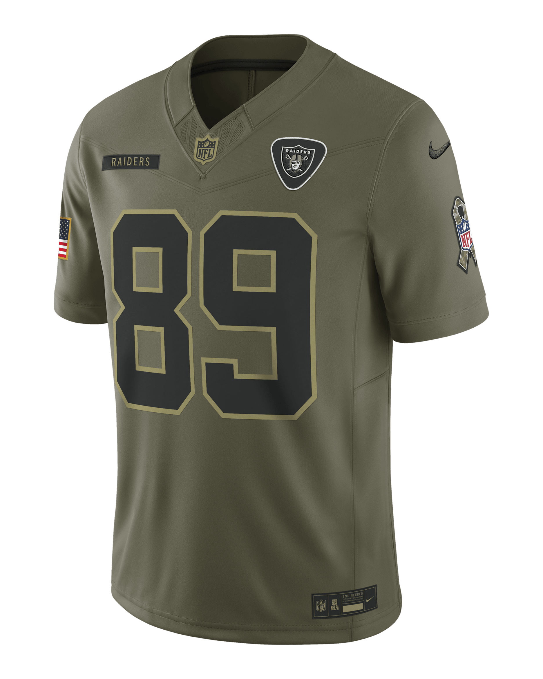 Jersey Nike Dri-FIT de la NFL Limited para hombre Brock Bowers Las Vegas Raiders Salute to Service - Oliva medio