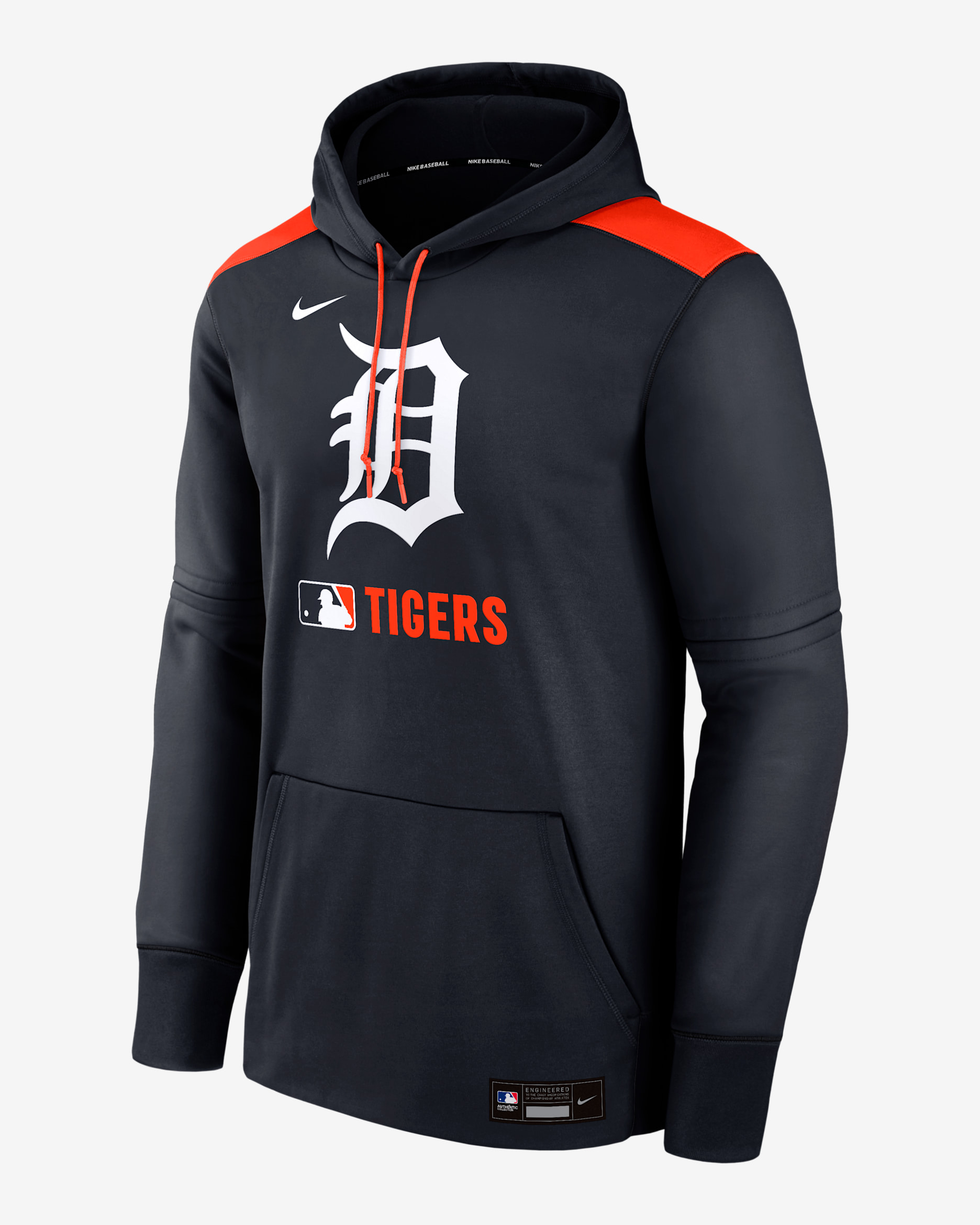 Detroit Tigers Authentic Collection Men's Nike Therma MLB Pullover Hoodie - Navy