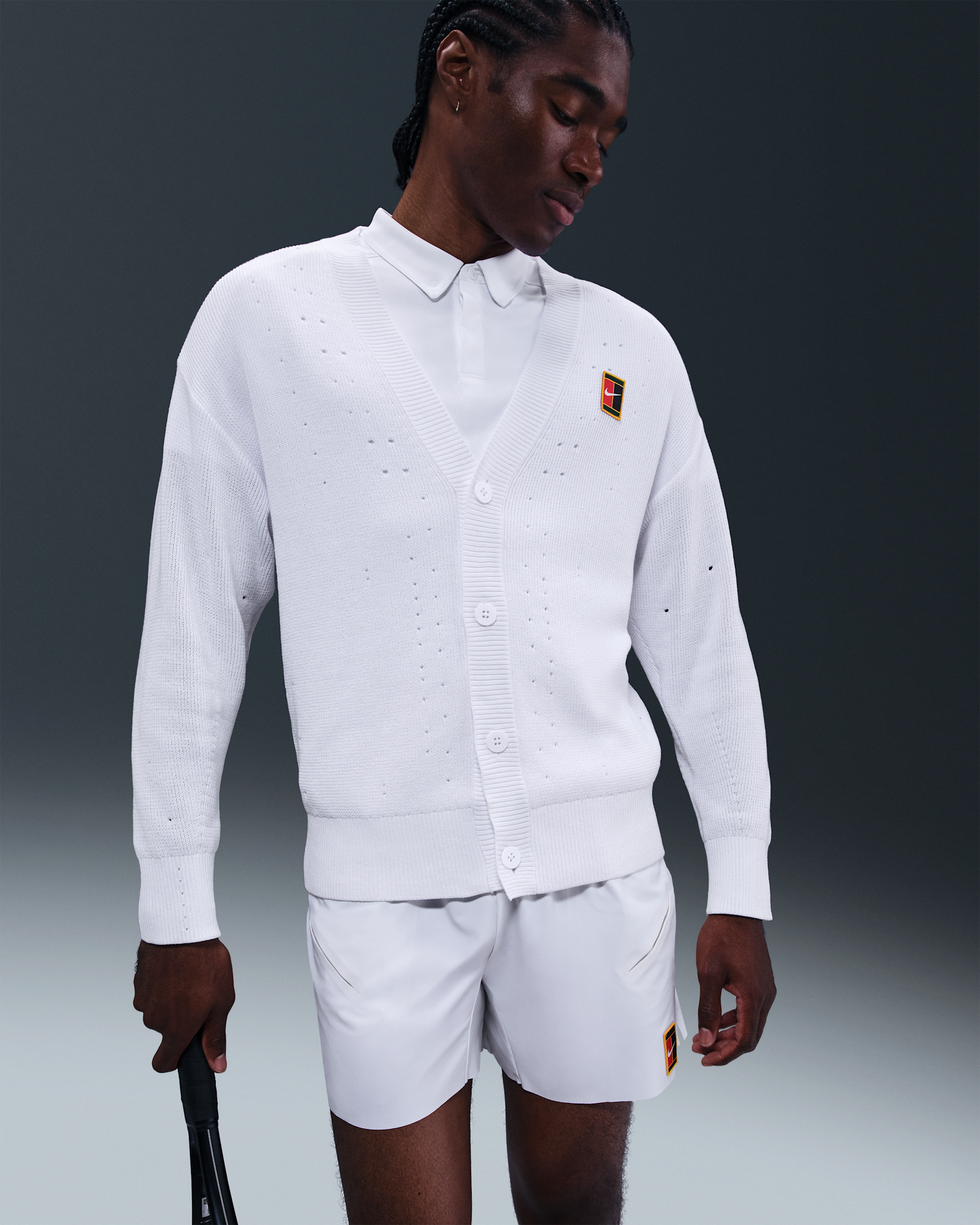 NikeCourt Slam Men's Tennis Cardigan - White