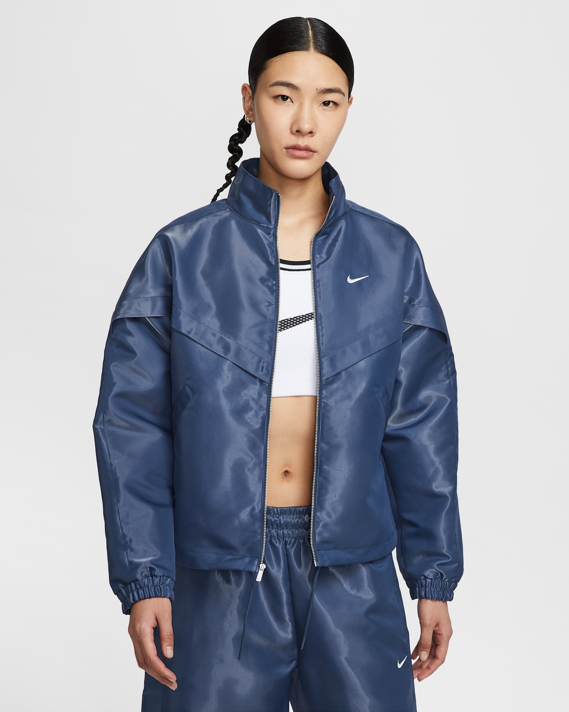 나이키 스포츠웨어 윈드러너 여성 재킷 - 미드나이트 네이비/세일