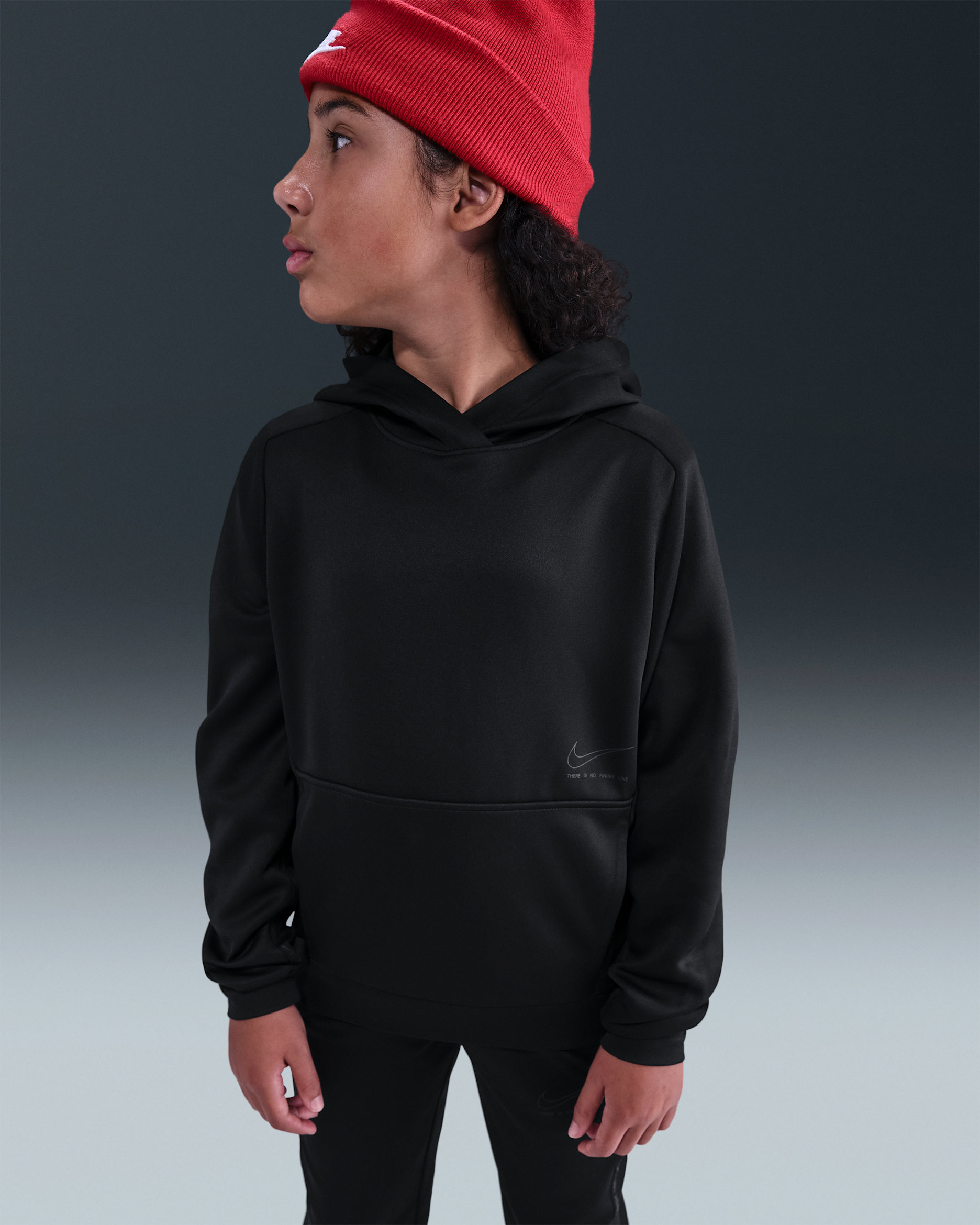 ナイキ スポーツウェア マルチ ジュニア Dri-FIT プルオーバー パーカー - ブラック/ダークスモークグレー/ダークスモークグレー