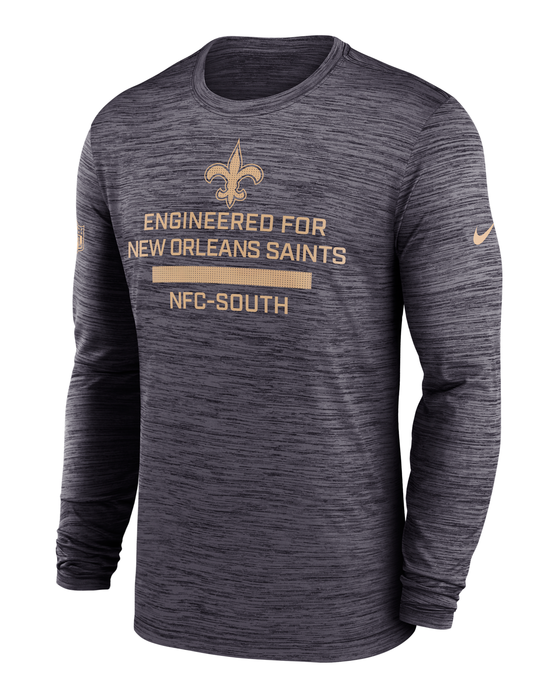 Playera de manga larga Nike Dri-FIT de la NFL para hombre New Orleans Saints Sideline Team Issue Velocity - Negro