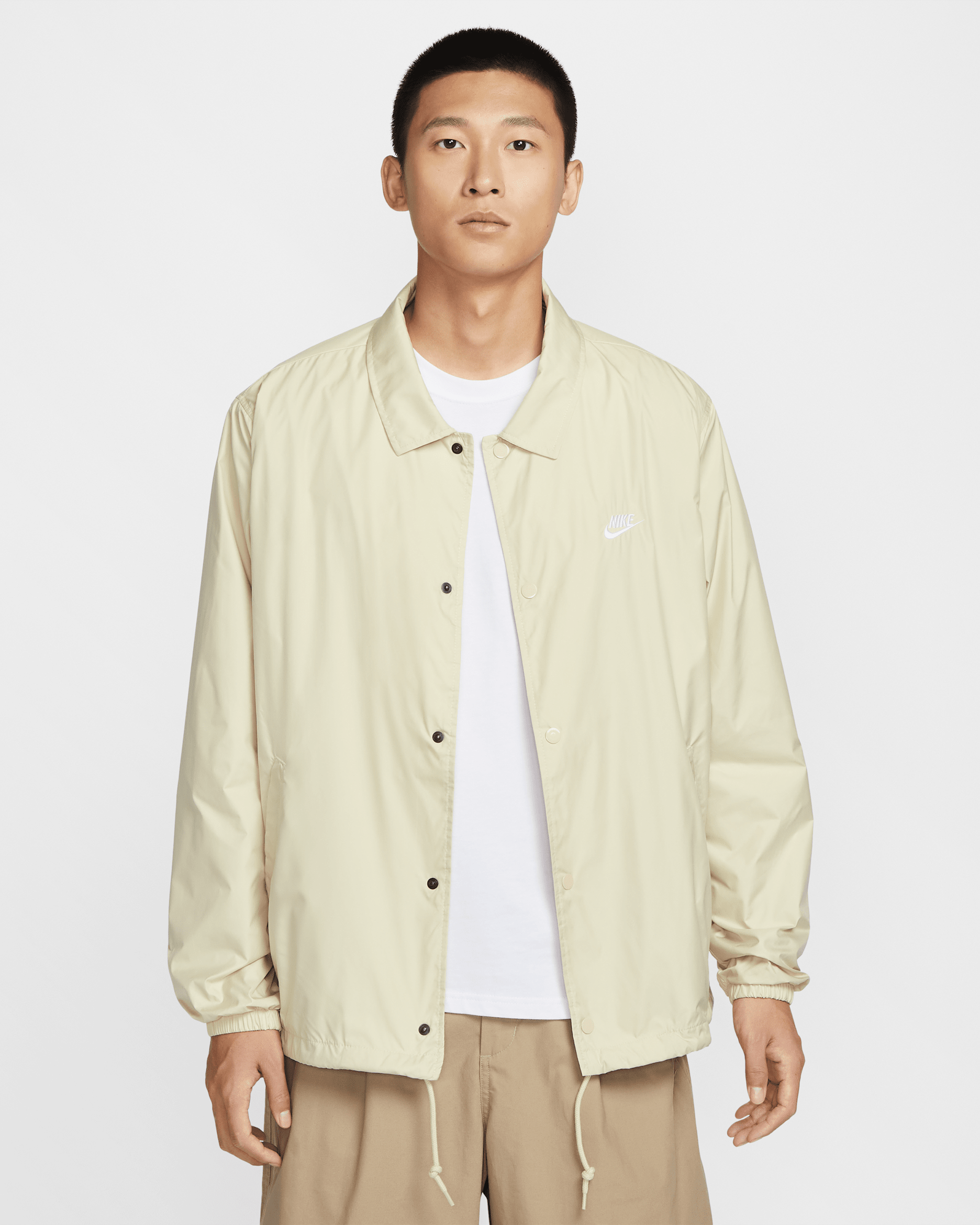 Nike Club Men's Coaches' Jacket - Light Khaki/White