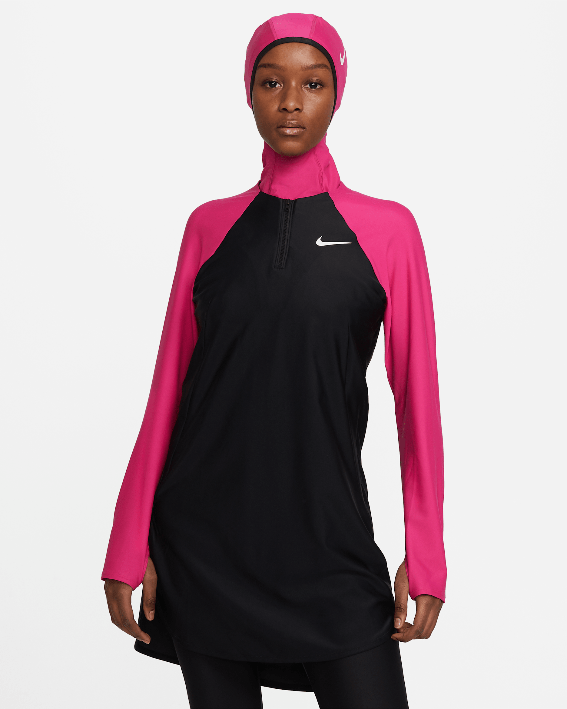 Nike Victory Essential Schwimm-Tunika mit durchgehendem Schutz für Damen - Fireberry