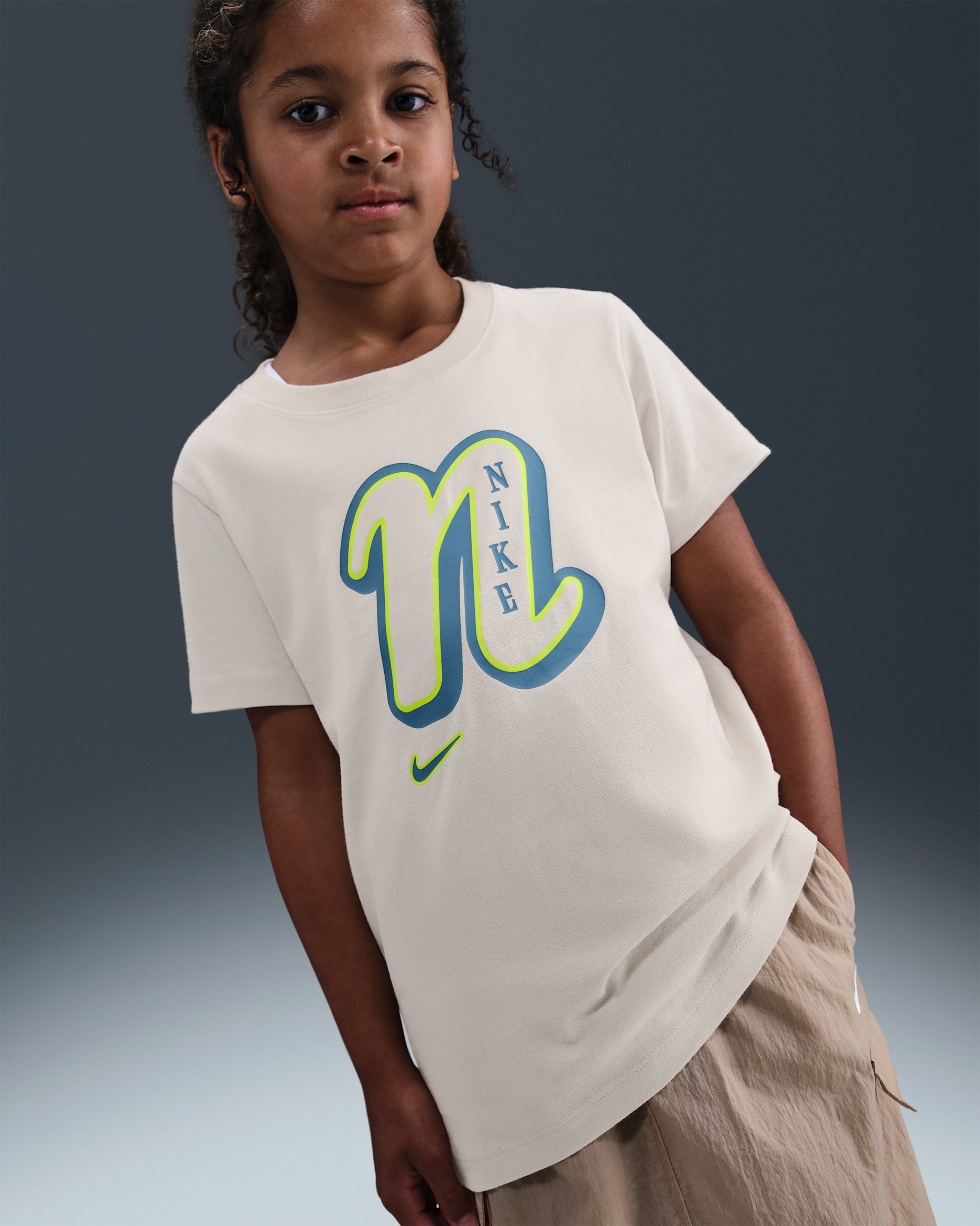 Nike Sportswear Big Kids' (Girls') T-Shirt - Light Bone