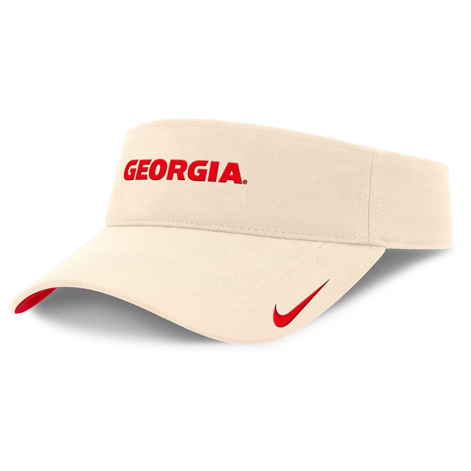 Georgia Bulldogs Primetime Ace Men's Nike Dri-FIT College Adjustable Visor - Natural