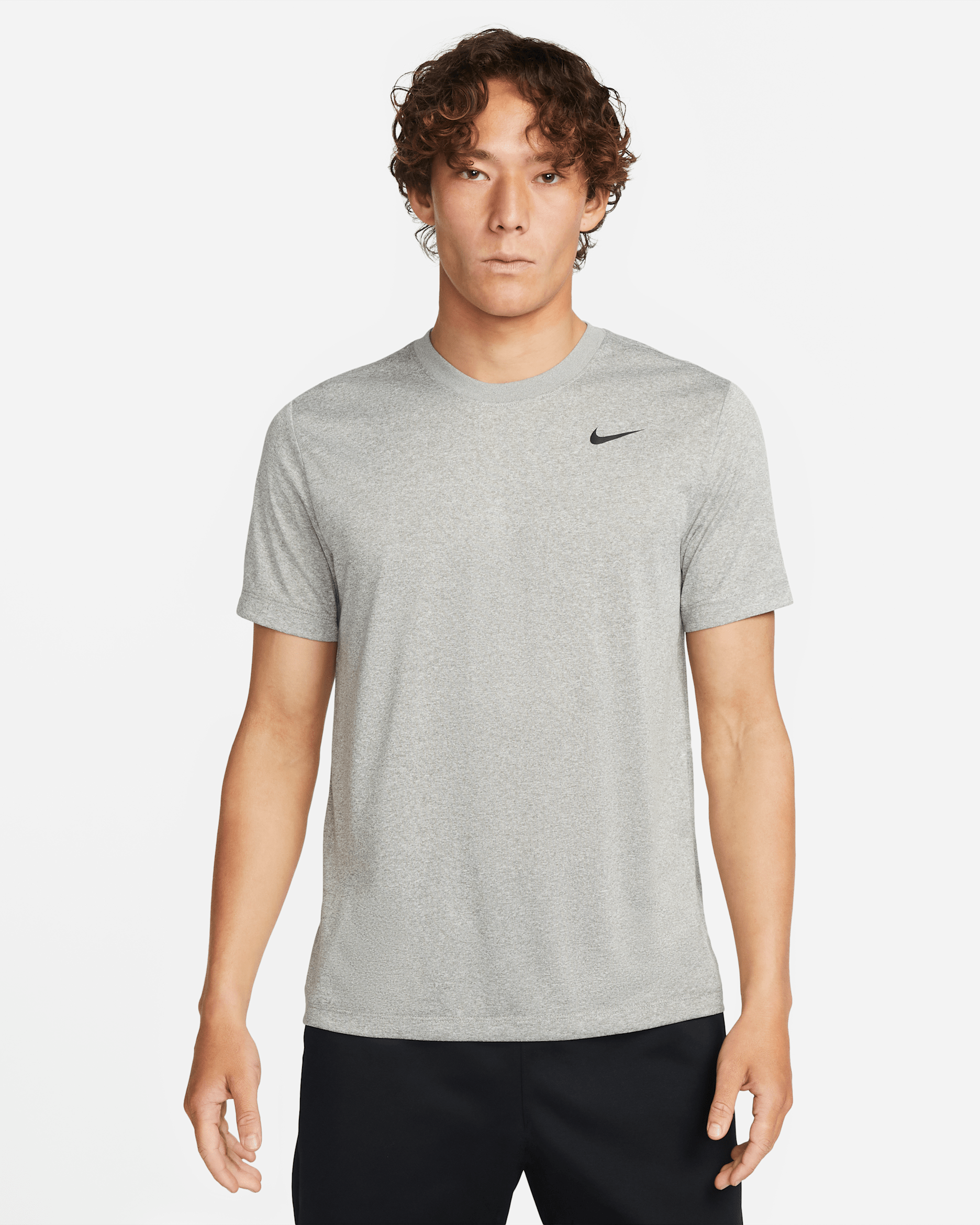 Nike Dri-FIT Men's Fitness T-Shirt - Tumbled Grey/Flat Silver/Heather/Black
